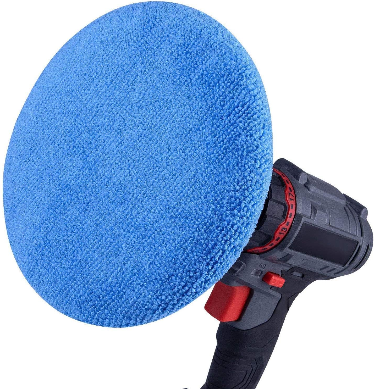 18 Pcs Polishing Bonnet,5-6 Inches Buffing Pads,6 Inch Polishing Pads, Car Buffer Bonnet, Car Wax Cover Kit, 8 Microfiber, 6 Non-Woven, 2 Woolen, 2 Coral Fleece for Orbital Buffer Polisher image number 5
