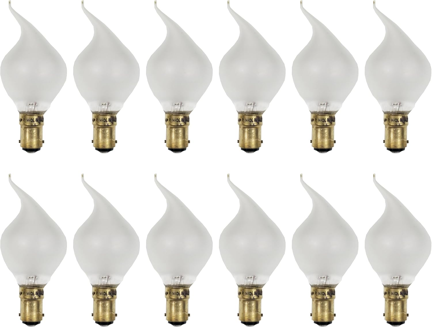 12 X 40W Flame Tip Light Globe Bulbs B15 Small Bayonet Pearl Frosted Incandescent image number 3
