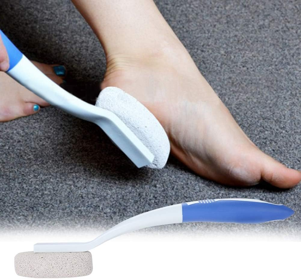 Foot Brush, Long Handle Foot Pumice Stone Brush, Foot File, Foot Care Whetstone for Removing Dead Hau Pumice Stone Foot Massage Cleaner for Foot Care and Pedicure image number 1