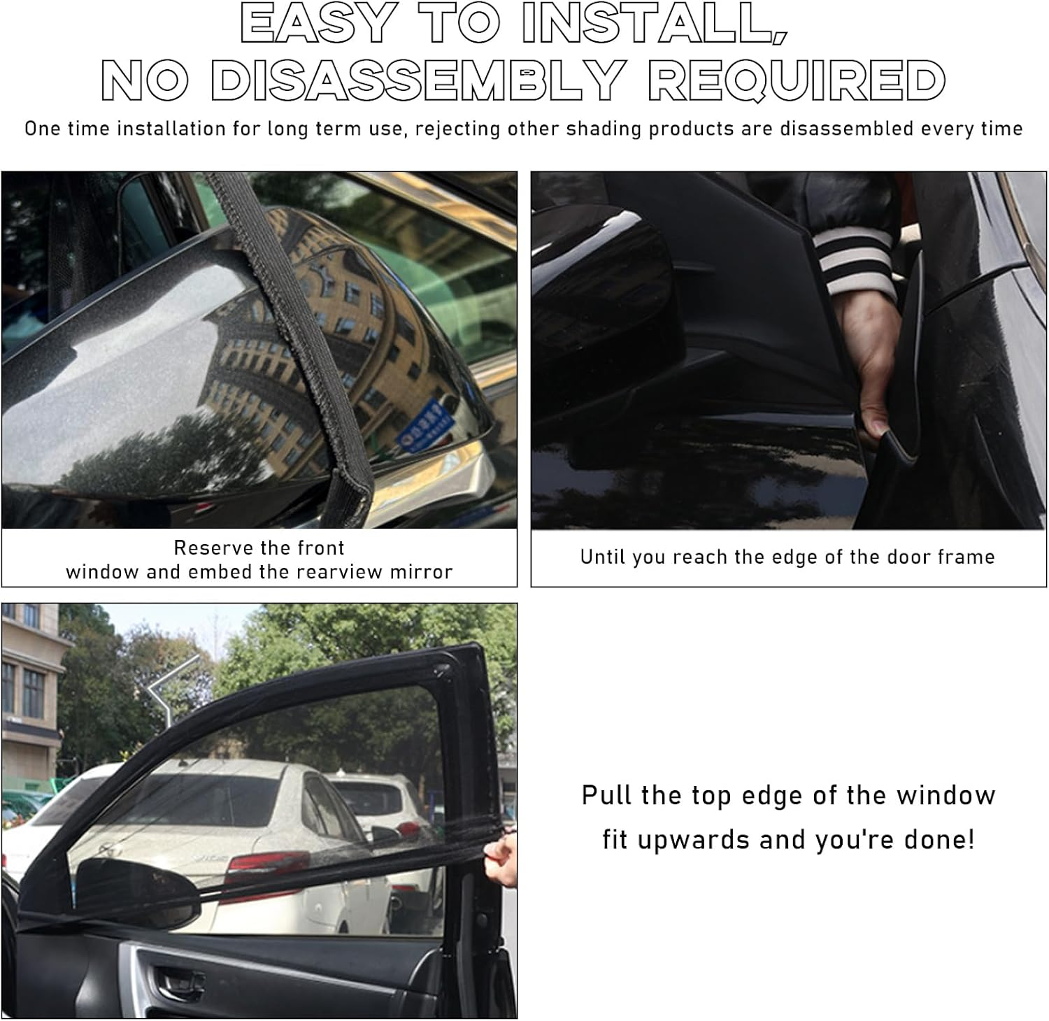 Ohleats 4 PCS Car Window Shades, Auto Front Rear Side Window Sun Shades for Block Heat & UV Protection, Breathable Mesh Baby Window Screen Covers, Universal Car Accessories (SUV) image number 5