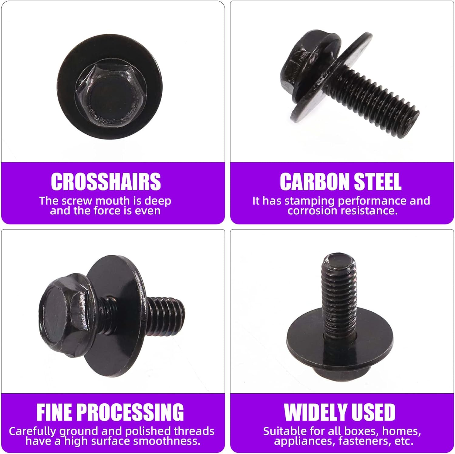 Swpeet 64Pcs Universal Metal Engine under Cover Body Bolts Bumper Fender and Trim Panel Spring Clip Auto Car U-Clip Moulding with Matched Screws Compatible with VW Audi 4A0-867-276A image number 3