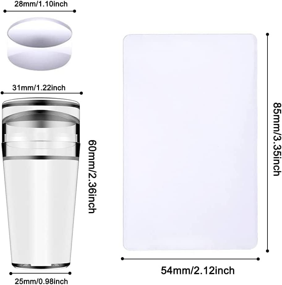 Norhogo Nail Art Stamper with Scraper, Silicone Nail Stamp, for Stamping & French Nails, Fingernails Stamping for Varnish, UV Gel or Acrylic, DIY Manicure Tools, Nail Transfer Stamp (2 Pieces) image number 3