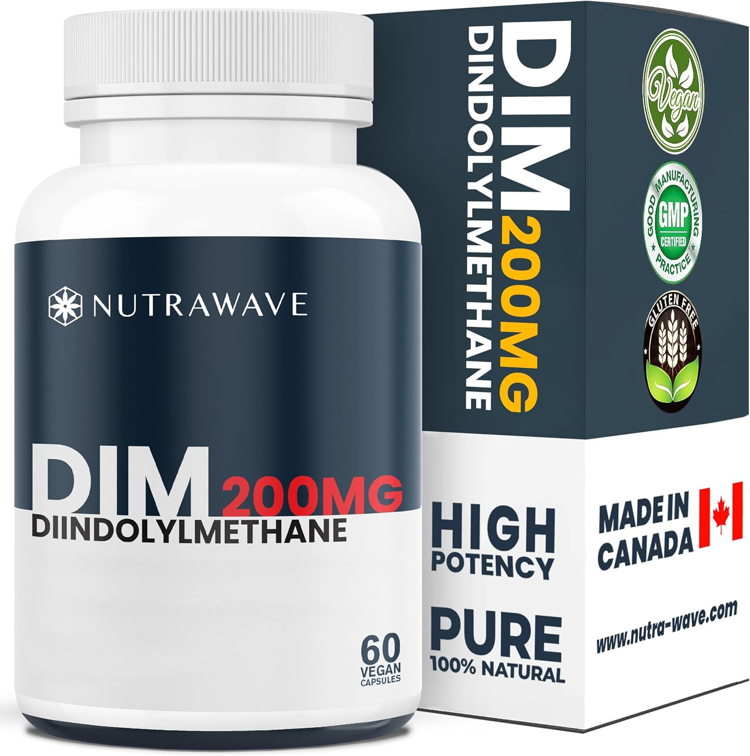 Nutrawave DIM 200Mg &ndash; Non-Gmo, Vegan, Gluten Free &ndash; 60 Capsules image number 1