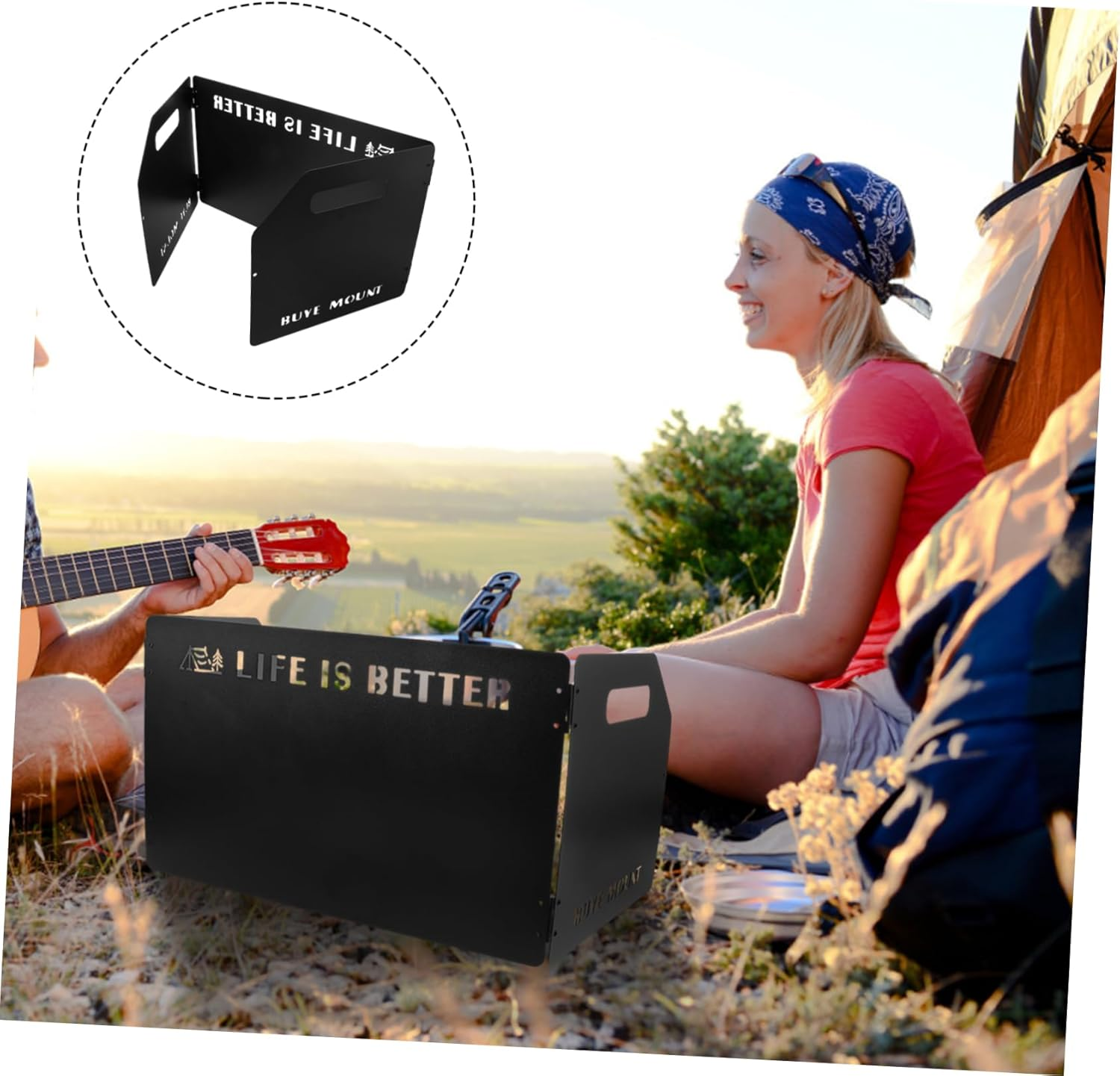 BESPORTBLE Windproof Stove Screen Folding Outdoor Windshield Camping Stove Windscreen Portable Wind Screen for BBQ Accessory