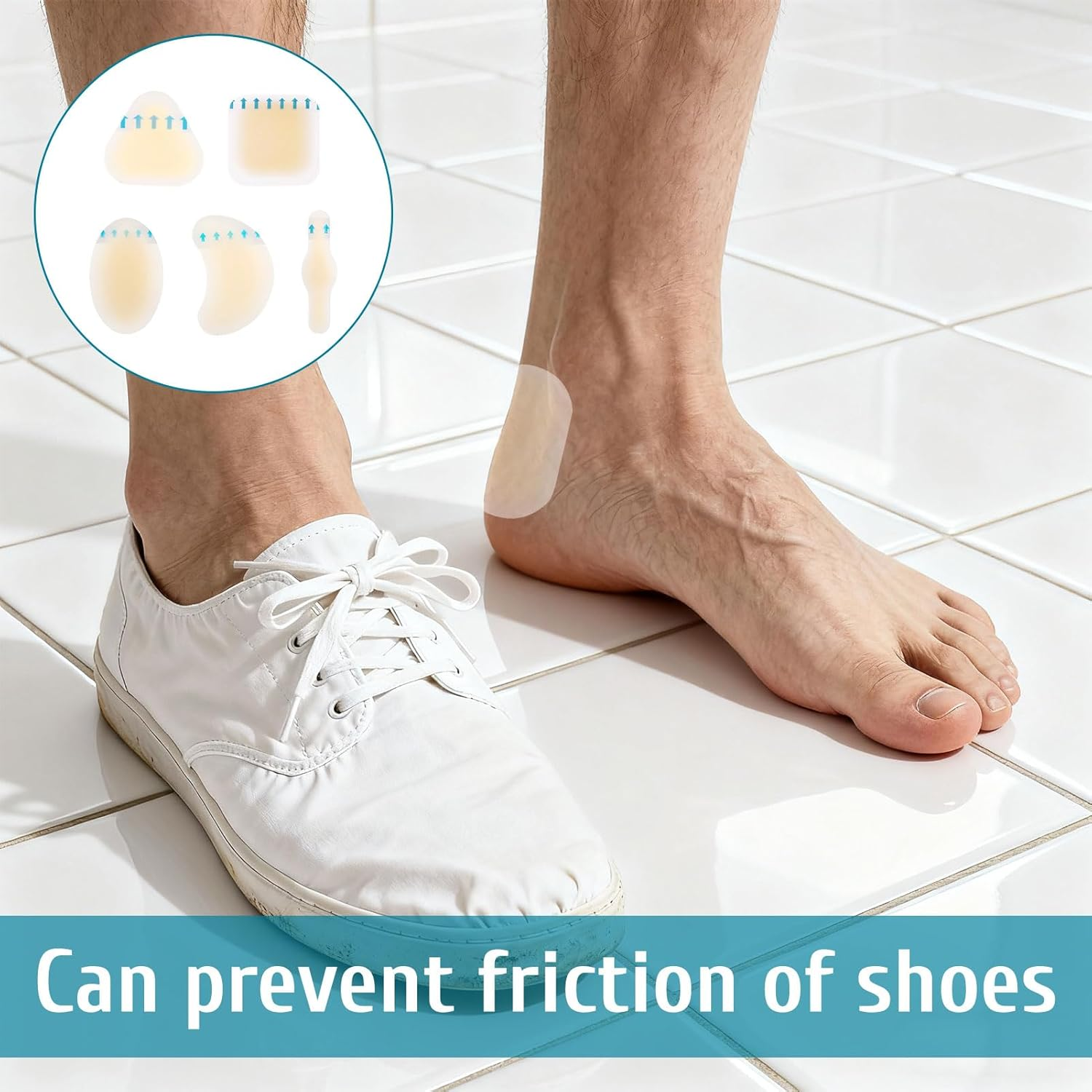 Bandaids, 30Pcs Blister Band Aid, Bandaid, Invisible Blister Hydrocolloid Bandages, Hydrocolloid Blisterband Aid, Waterproof Invisible Gel Cushion, Suitable for Foot, Toe and Heel Protection image number 3