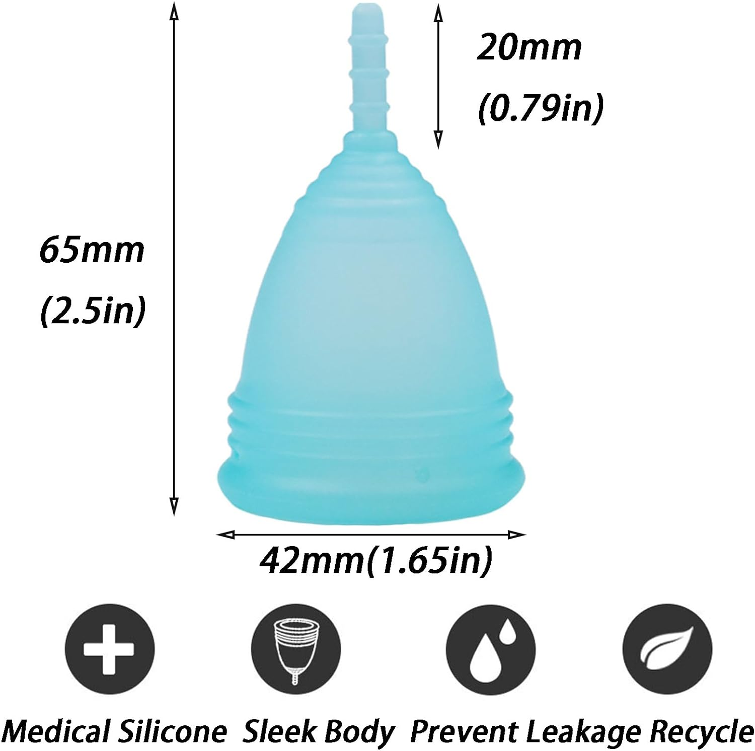 3PCS Foldable Menstrual Sterilizing Cup Set Women Hygiene Cups with Collapsible Silicone Cup S Size image number 4