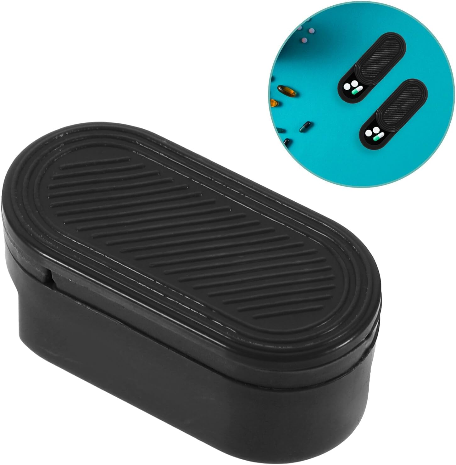 Small Portable Pill Organizer Keychain with Hanging Ring Medication Box for Travel Outdoor Use Pill Container Holder for Vitamins and Tablets Storage image number 3