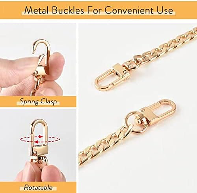 HUIANER Purse Chain with Buckles DIY Handbag Strap Shoulder Bag 120Cm Long Metal Accessory Replacement Chain Strap