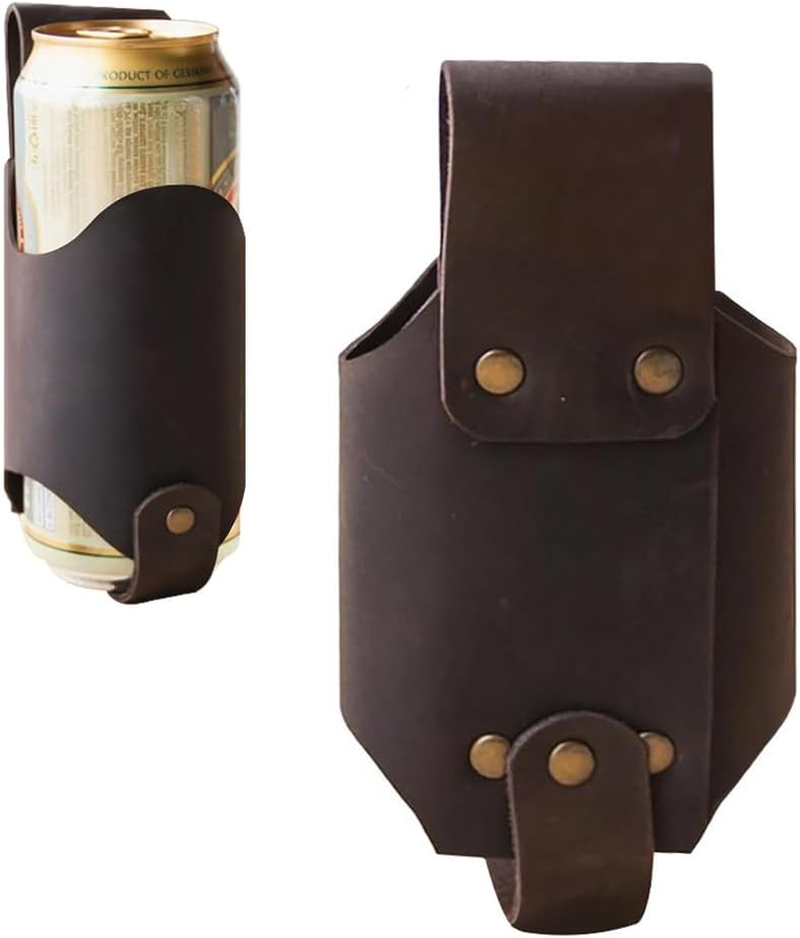 Belt Bottle Holder Pu Leather Beer Holsters Beer Belt Holder Beer Gifts Cool Beer Accessories Gadgets (1 PC) image number 1