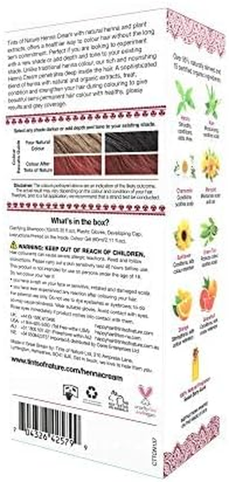 Tints of Nature Red Semi-Permanent Henna Cream Hair Colour, Ammonia-Free and 95% Natural, 70Ml image number 5