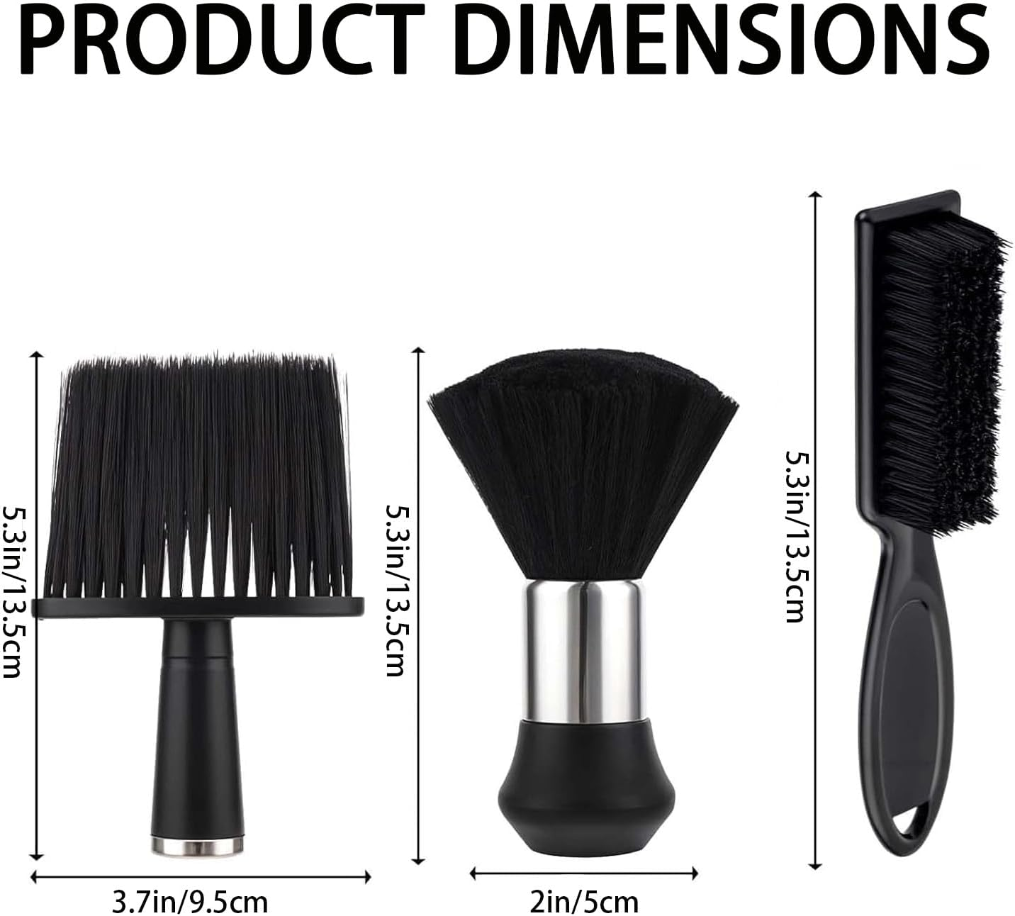3 Piece Barber Brush Set,Hair Clipper Cleaning Brush,Soft Neck Duster for Brushing off Hair around Neckline & Ears,Cutting Brush,Soft Barber Trimmer Clipper Cleaner Hairbrush,Cleaning Brush