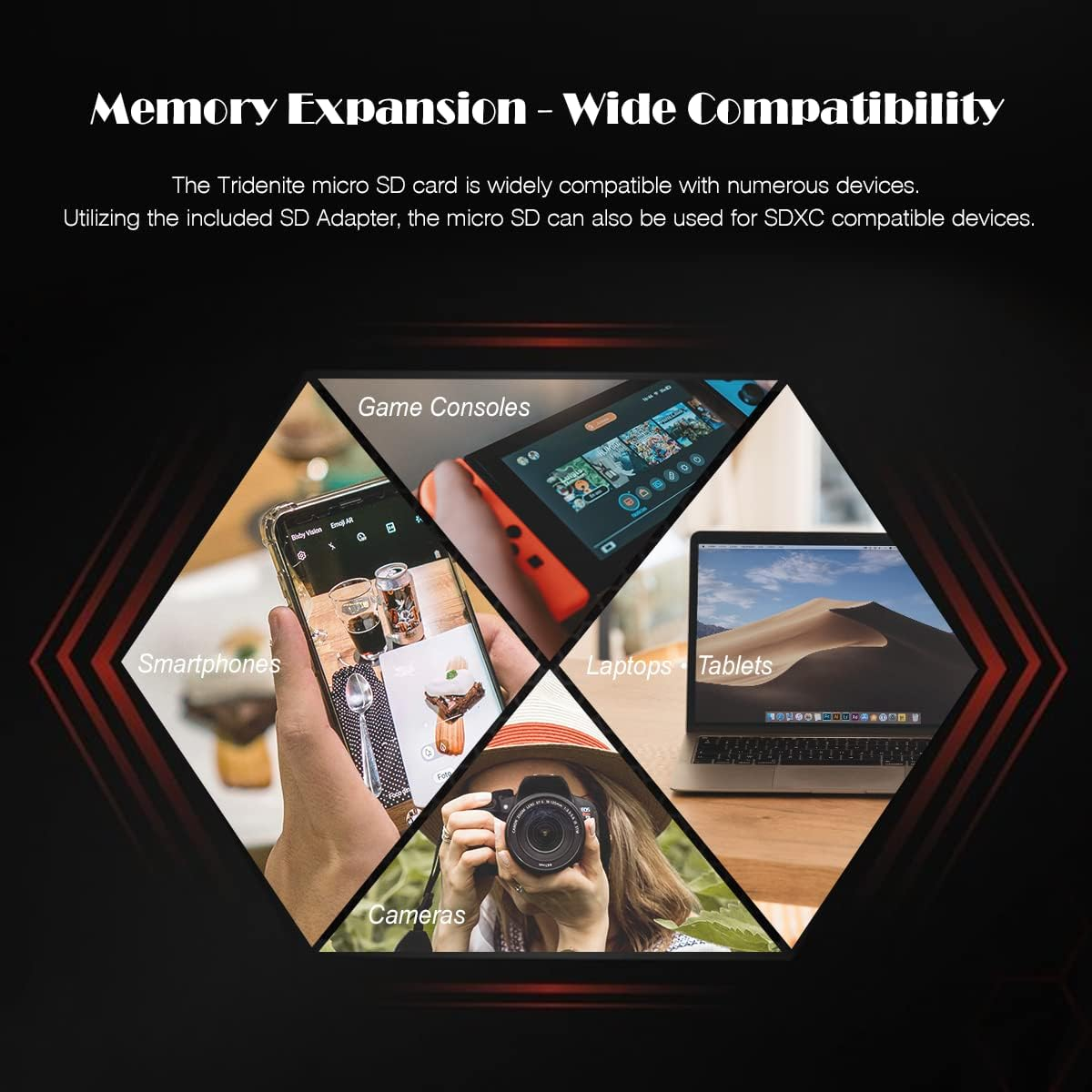 128GB Micro SD Card, Microsdxc Memory for Nintendo-Switch, Gopro, Drone, Smartphone, Tablet, 4K Ultra HD, A1 UHS-I U3 V30 C10, up to 95Mb/S Read, with SD Adapter image number 1