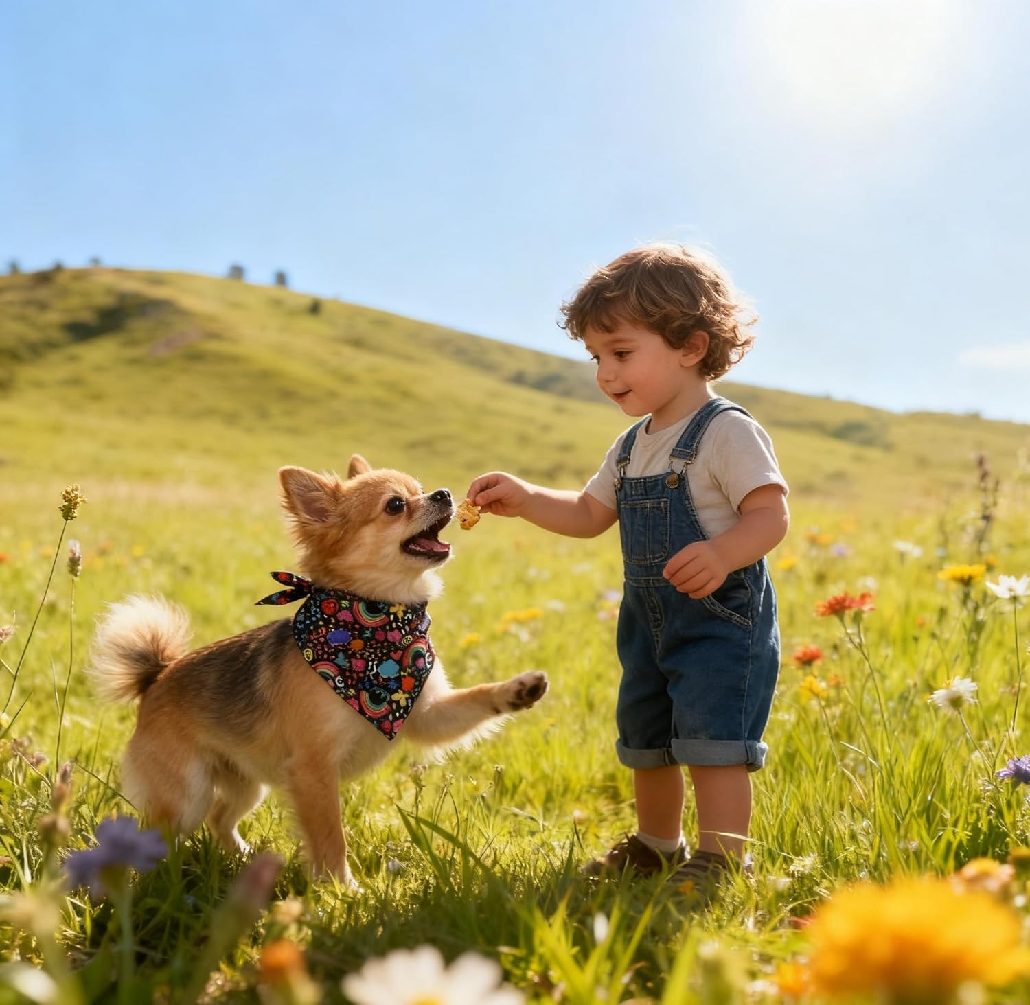 Gaodercha Pack of 2 Hippie Dog Bandana, Floral Pattern Dog Bandana, Spring Flowers, Triangle Bib, Scarf, Pet Scarf, Pet Accessories, Suitable for Daily Outdoor Use image number 4