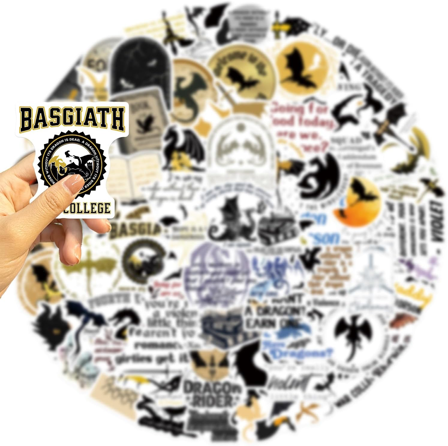 Fourth Wing Stickers,100 PCS Fourth Wing Vinyl Waterproof Decals for Water Bottles Computer Bicycle Skateboard Luggage Phone Pad Laptop Kids Teens Stickers Pack image number 4