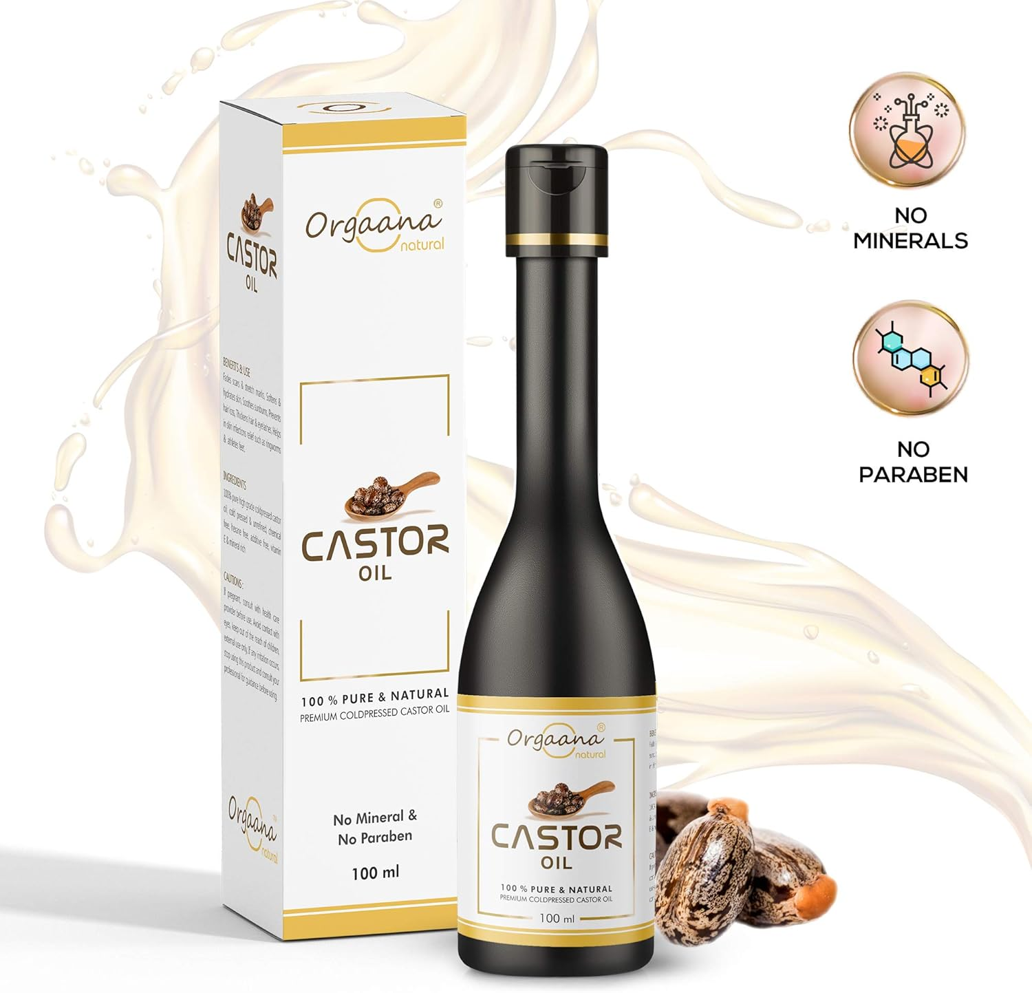 Premium Cold-Pressed 100% Pure Castor Oil for Hair Oil (100 Ml) image number 3