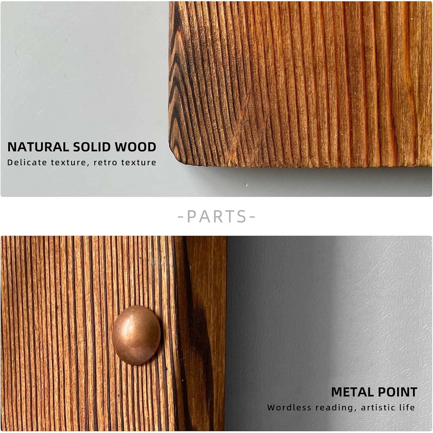 KOLYMAX Wooden Wall Clock Silent Non-Ticking, Frameless Rectangle Art Wall Clocks Farmhouse Wall D&eacute;cor，Handmade Clocks Decorative for Home Living Room Kitchen Office, 5.78 X16.6Inch Rustic