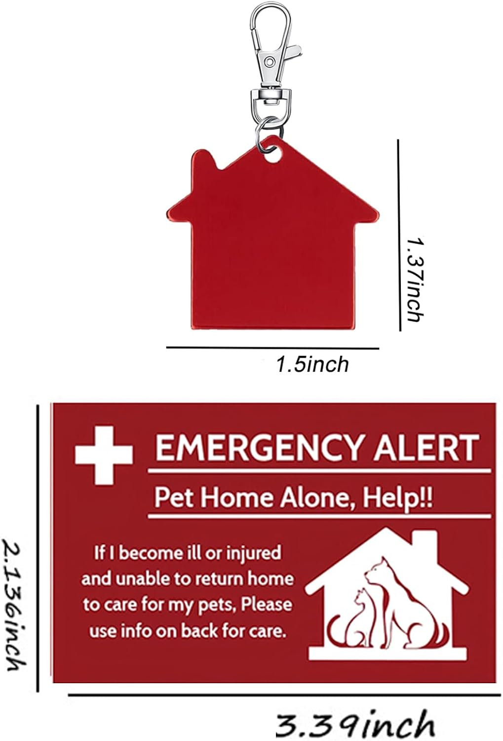 10 Pcs My Pet Is Home Alone Emergency Contact Wallet Card Writable with 10 Pcs Sleeves and 2 Pcs Emergency Alert See Wallet Pet Card for Detail Keychain Tag image number 6