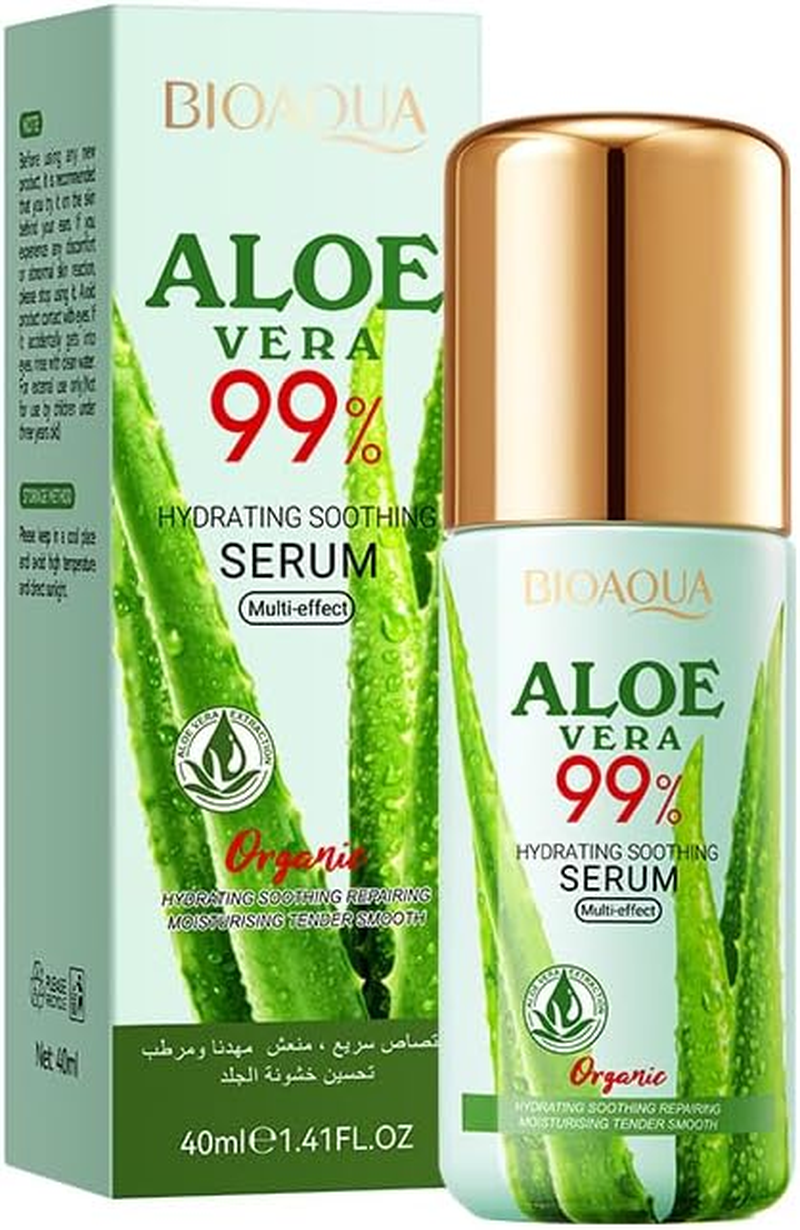 Aloe Vera Moisturizing & Soothing Serum, 40Ml, Improves the Appearance of Rough, Dehydrated Skin, Moisturizes and Nourishes the Skin for a Long Time, Soothes and Rejuvenates the Skin.
