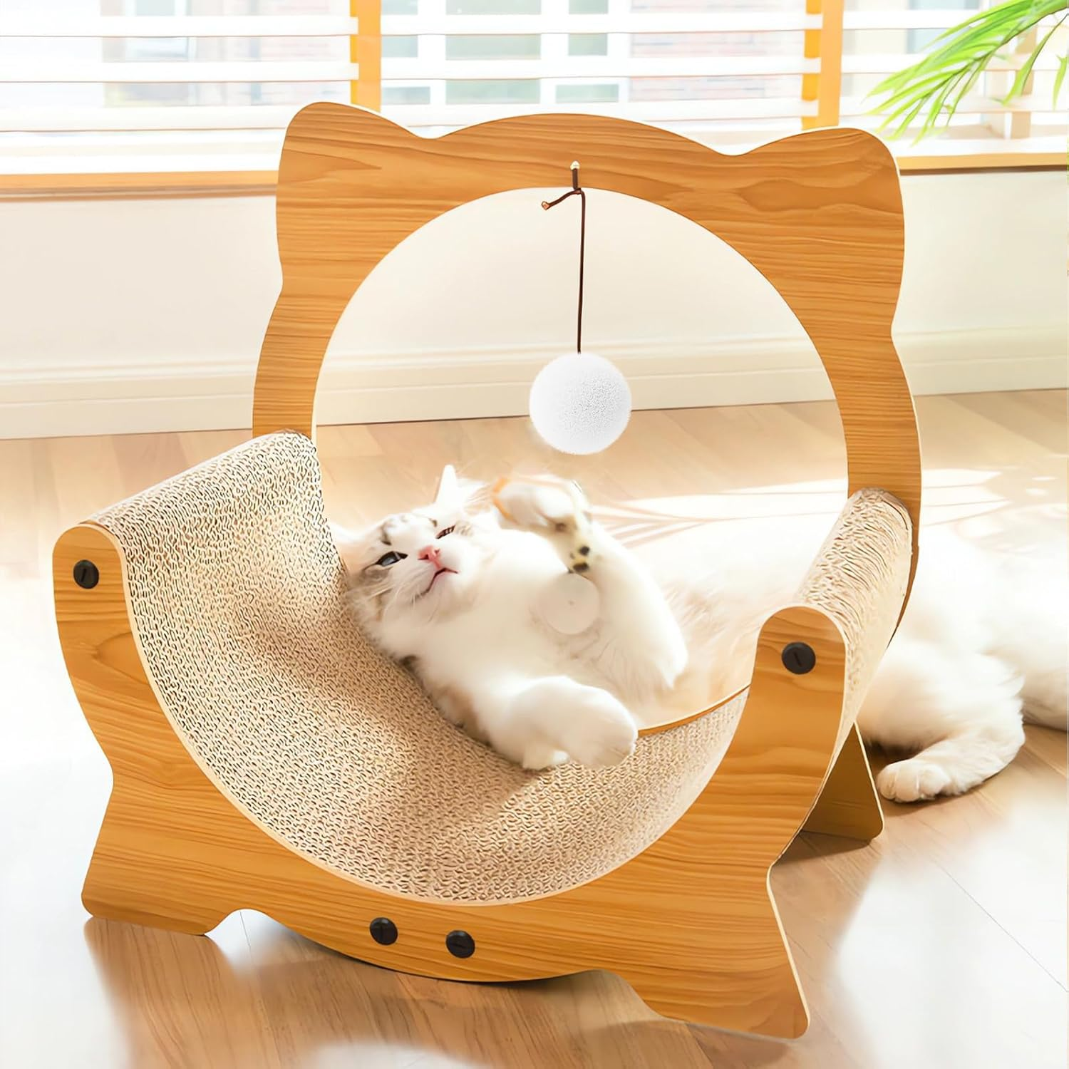 Boutsady Upgrade 2 in 1 Cat Scratcher Board, Lounger and Fun Interactive Scratch Pad, Heavy Duty Corrugated Cat Scratching Pad for Indoor Cats of Small Medium Size (Extra Large) image number 1