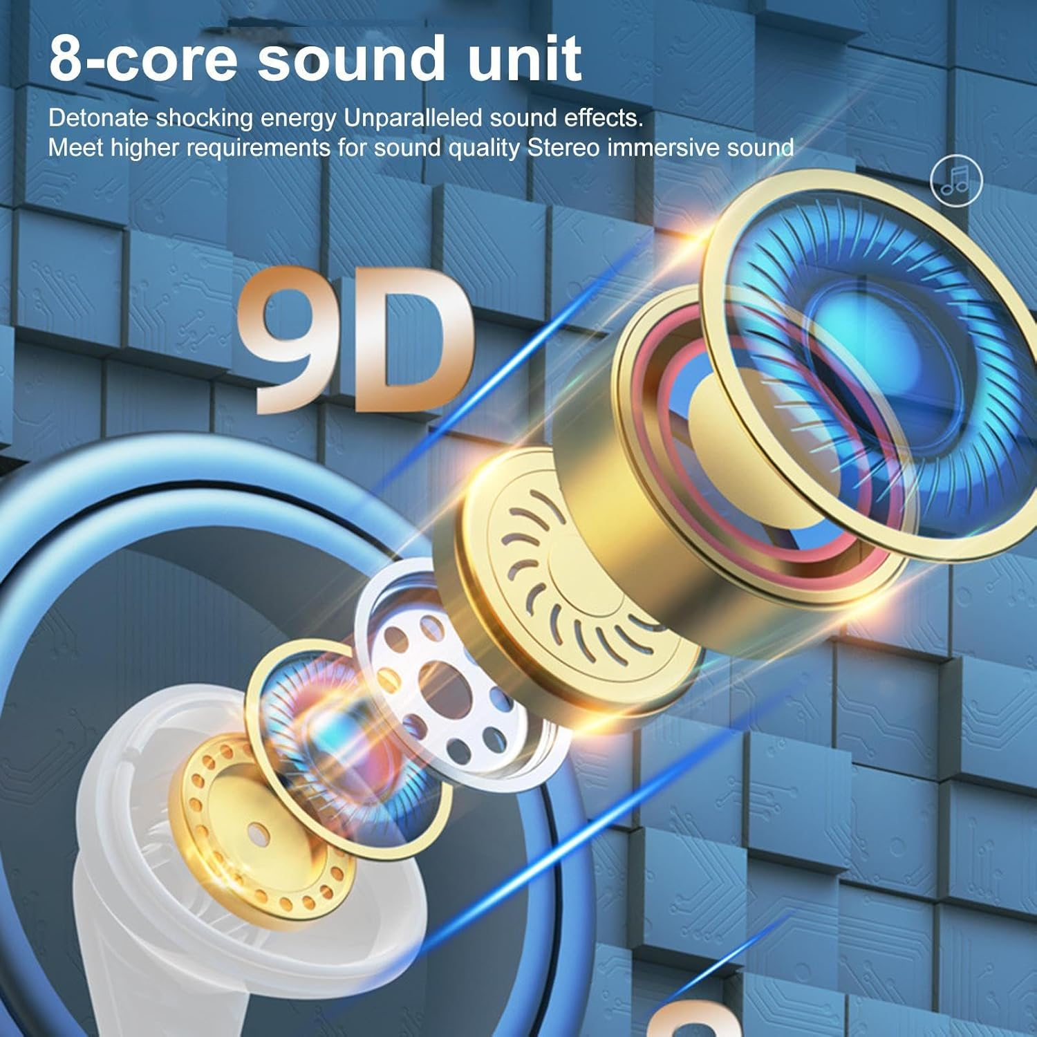 Neckband Headphones - Sport Wireless Bluetooths Earbuds for Running | Lightweight Neckband Headset Earphones | Ergonomic Transparent Headset with Double Microphone Magnetic Earphone image number 4