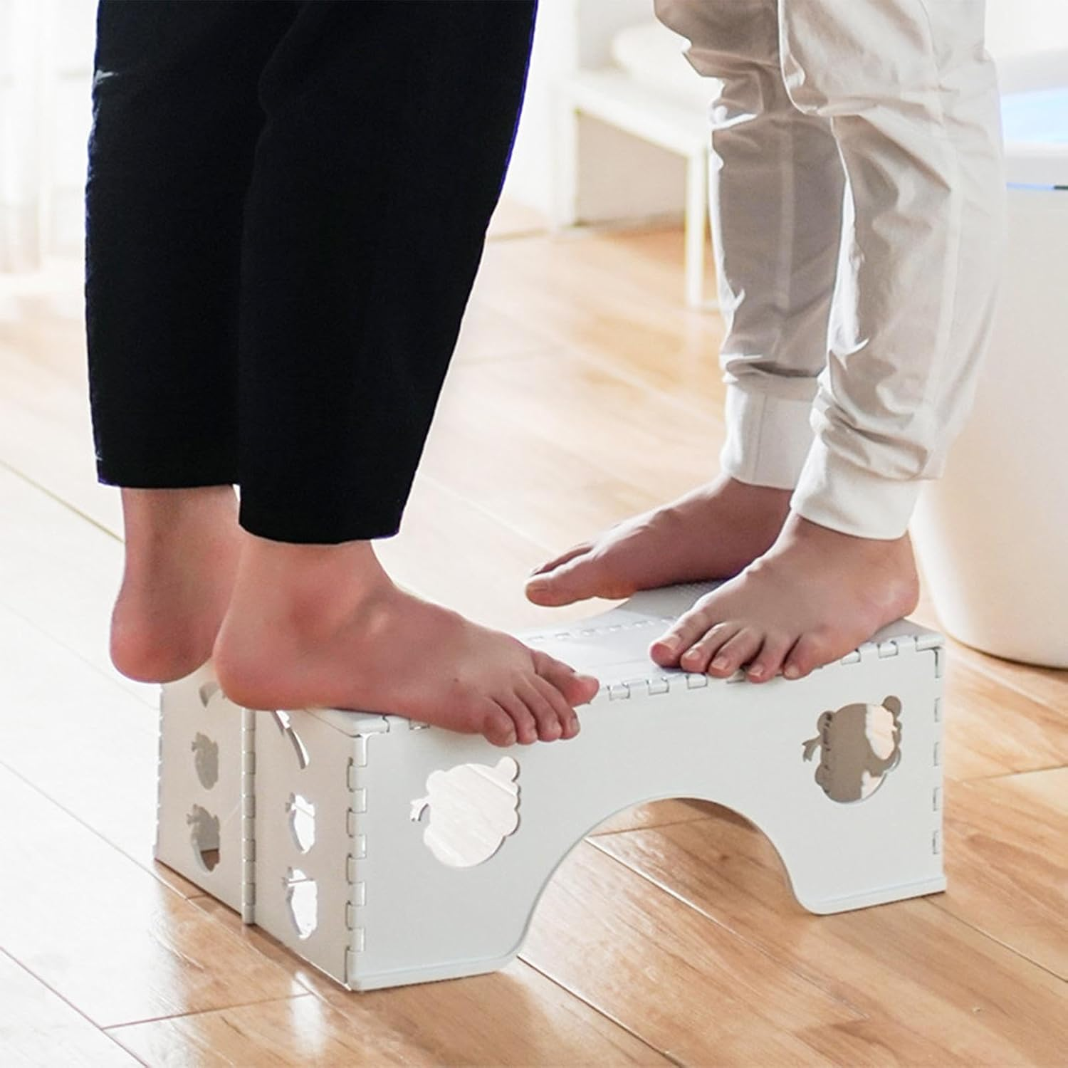 Poop Stool for Bathroom Adults - Bathroom Step Stool - Folding Chairs 35&deg; Angle for Better Posture, C-Shape, Non-Slip Rubber Feet for Children, Older, Kids Buniq image number 5