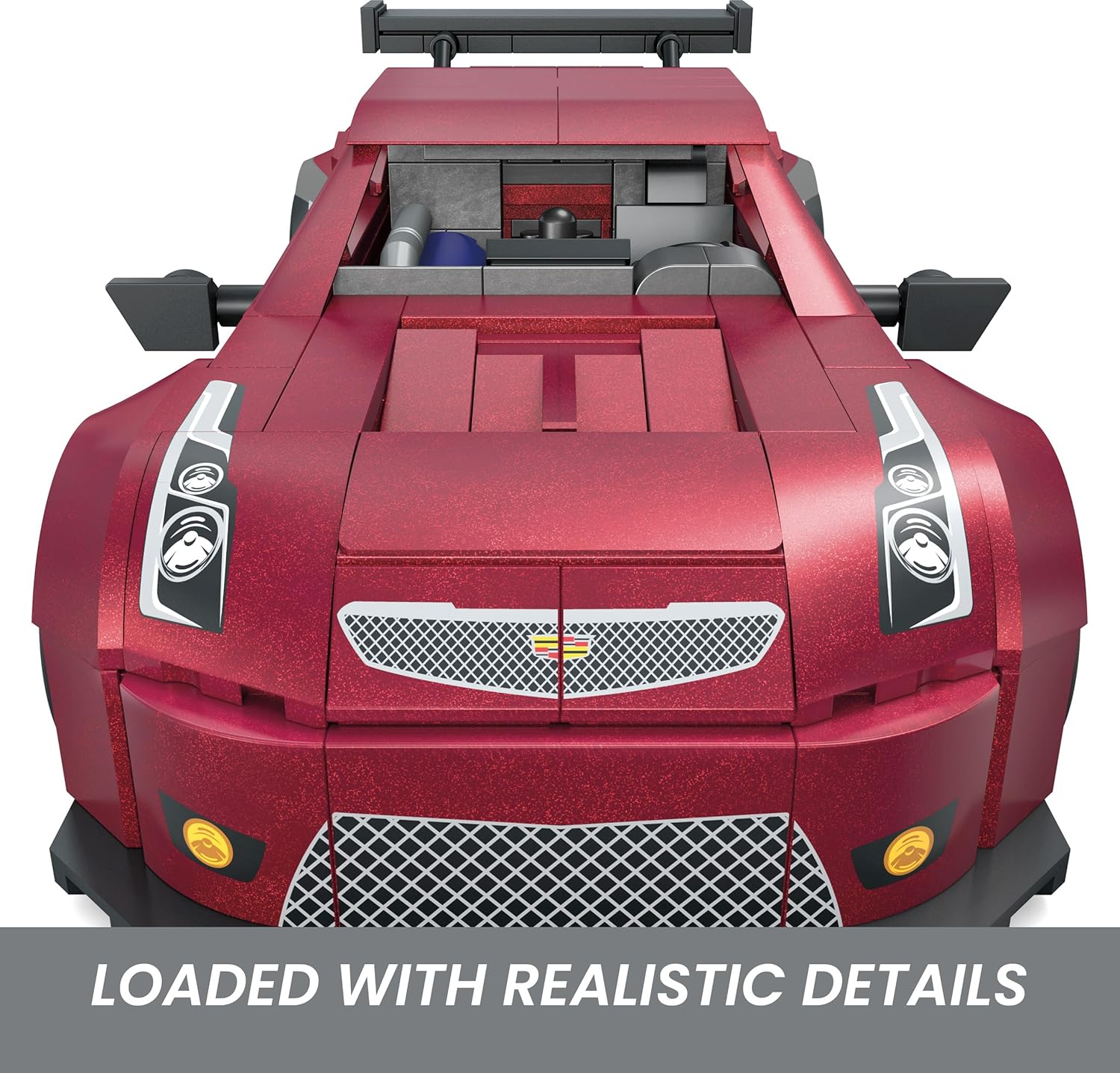 MEGA Hot Wheels Collectible Car Building Toy, Cadillac ATS-V R with 319 Pieces and Die-Cast Model, Build & Display Set for Collectors, Red - Cadillac Ats-V R image number 2