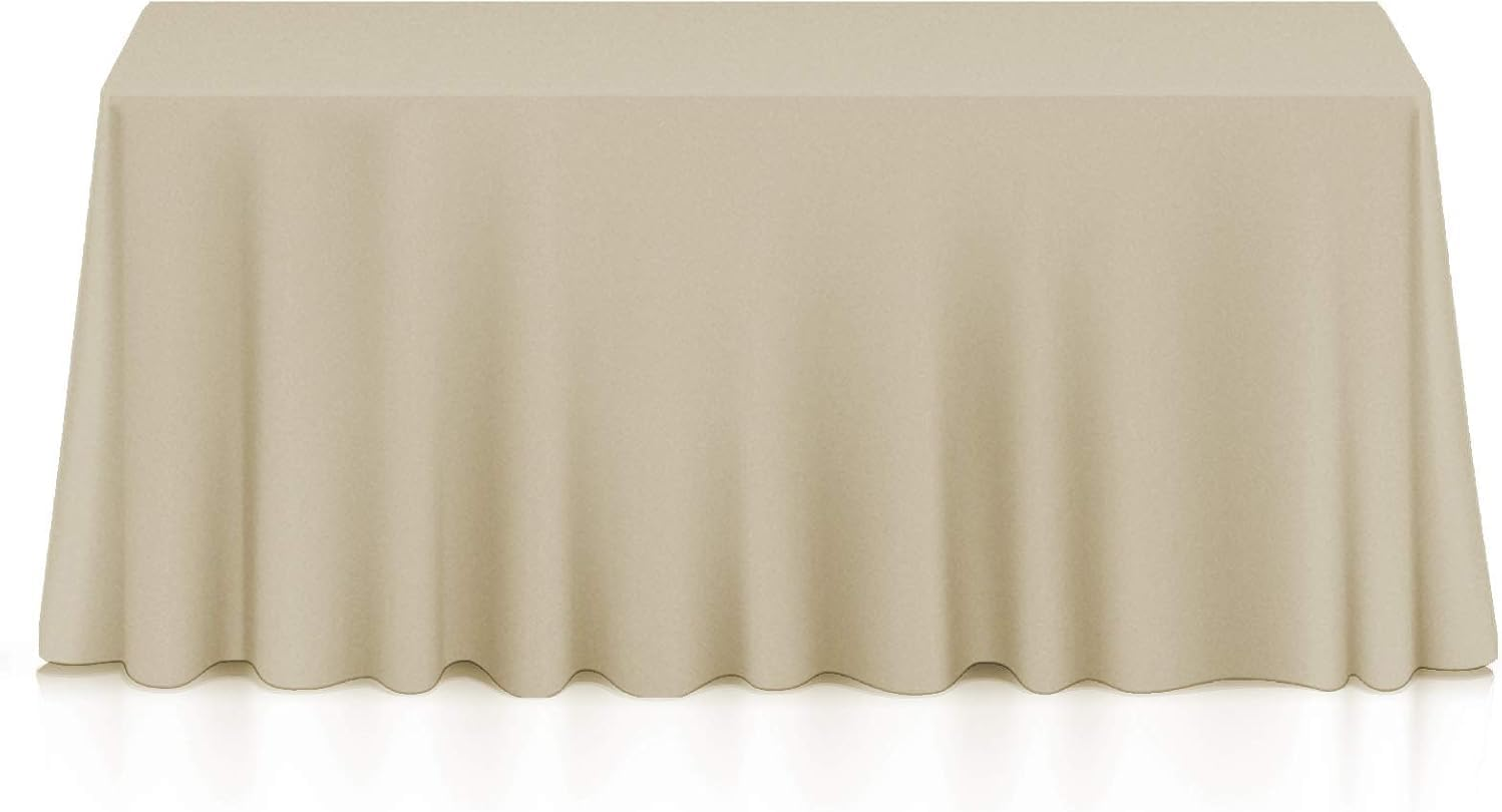 Anaado Ramadan Large Table Cloth for 14 Foot Table, Heavyweight, Long Table Cover for Buffet Table, Parties, Wedding, White, 90" X 132"