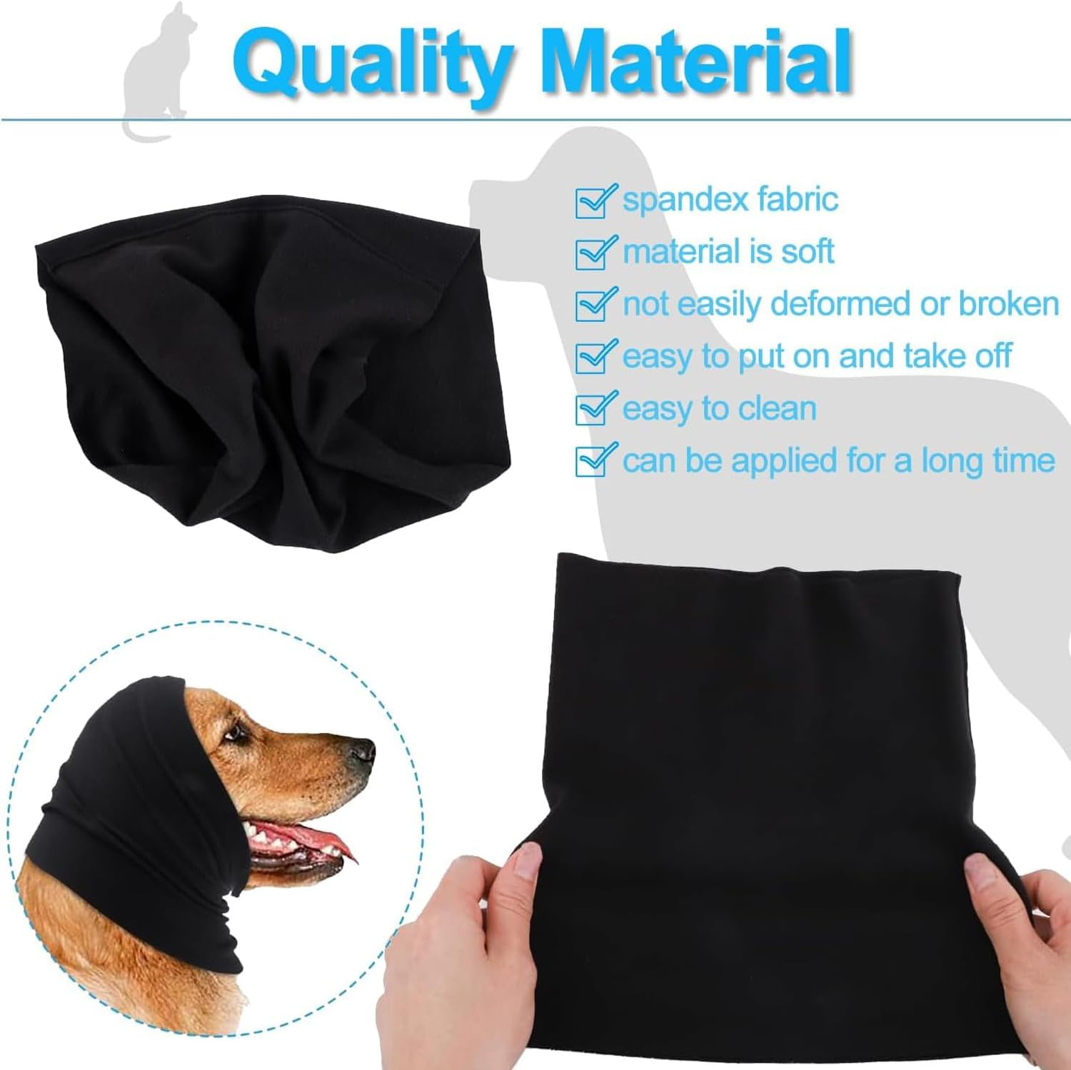 3 PCS 3 Size Quiet Ears for Dogs Dog Hoodies Hat, Dog Calming Hoodie Head Cover Sleeves, the Grooming and Force Drying Head Protection, for Anxiety Relief & Calming Dogs image number 5