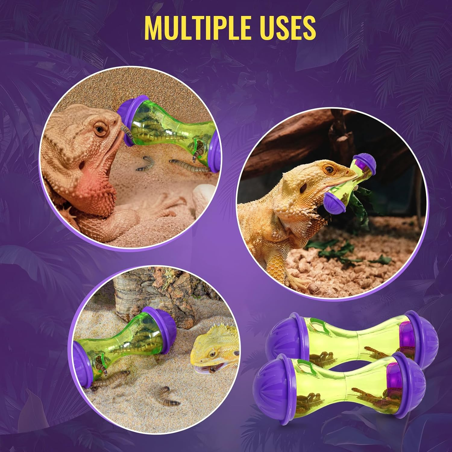 Bearded Dragon Toys Reptile Feeder Toy,Bearded Dragon Accessories Reptile Feeder Enrichment Toys for Bearded Dragons, Gecko,Lizard,Gecko, Small Animals,Set of 2