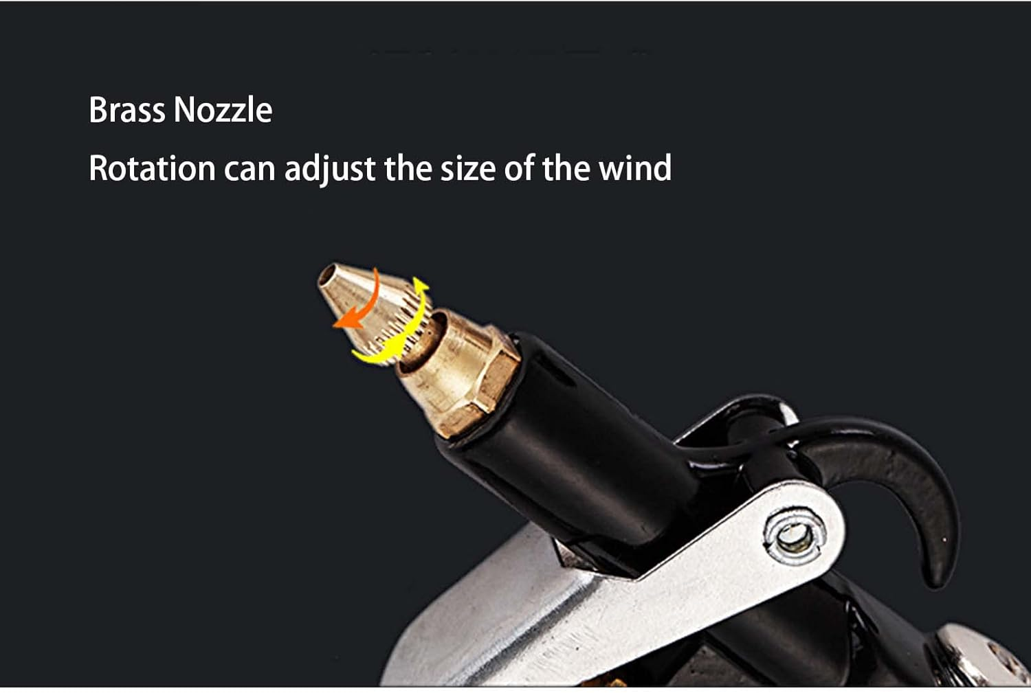 Industrial Air Blow Gun with a Brass Adjustable Air Flow Nozzle and 1 Aluminum Alloy Extended Air Blow Tube, Pneumatic Air Compressor Accessory Tool Dust Blow Blow Gun. (Short)