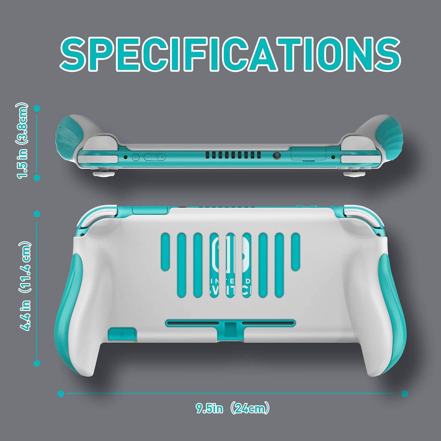 Grip for Nintendo Switch Lite, JUSPRO Ergonomic Comfort Handheld Protective Gaming Case Portable Cover Accessories Compatible with Nintendo Switch Lite image number 1