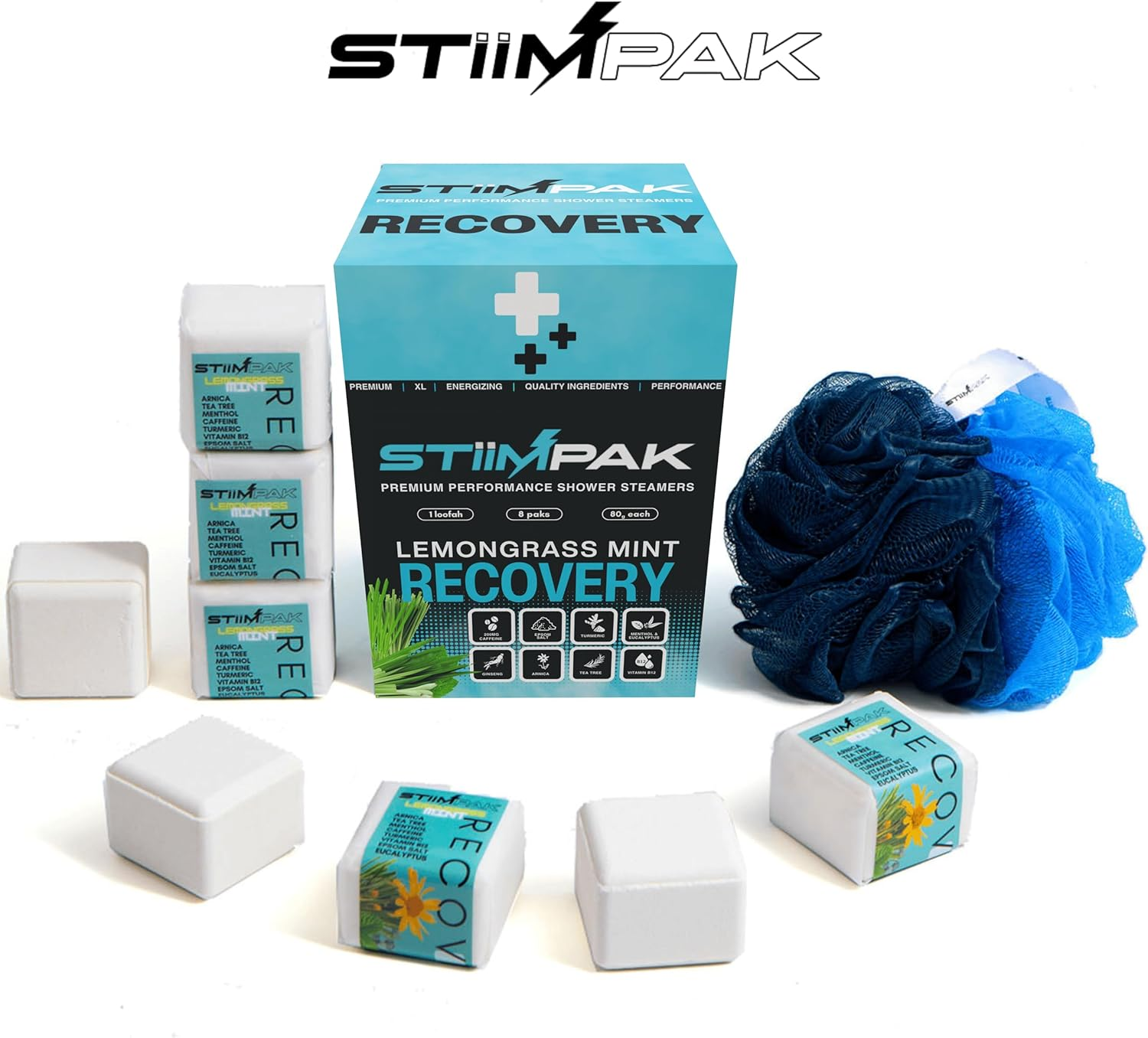 Stiimpak Shower Steamers | Recovery | XL 80G Post-Workout & Sinus Relief | Eucalyptus, Tea Tree, Turmeric, Arnica, Caffeine, Menthol | Maximum Strength Aromatherapy | Allergies, Cold & Flu (8 Pack) image number 6