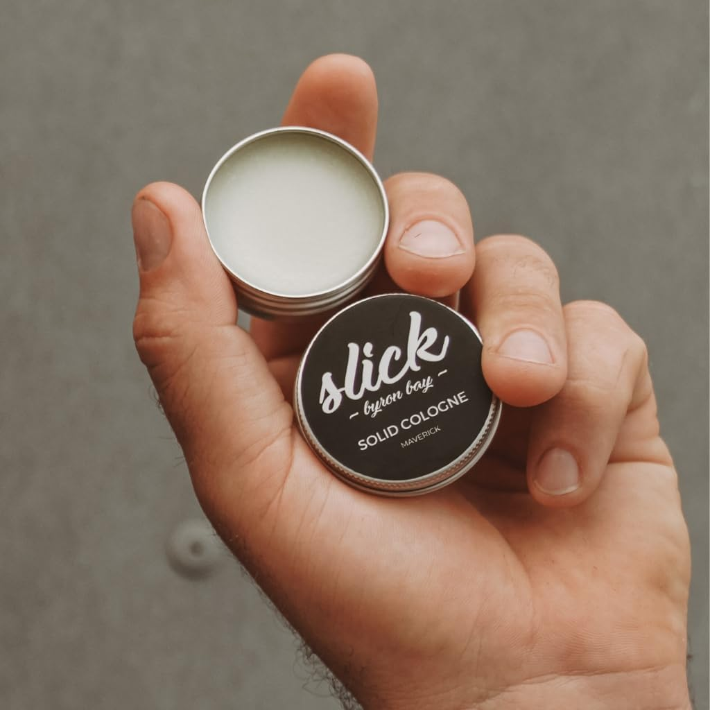 Solid Cologne 15Ml - ALL NATURAL and ORGANIC - Sustainable & Moisturing Cologne for Men and Women in Plastic-Free Recyclable Container Feat. Organic Beexwax, Organic Shea Butter, Jojoba Oil, Vitamin E & Australian Essential Oils - Made by Hand in Byron Bay (Maverick) image number 6