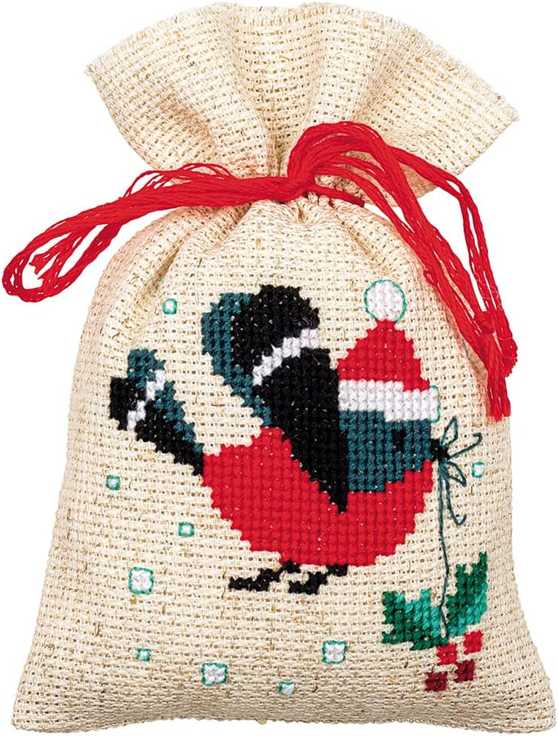 Vervaco Embroidery Kit, Christmas Bird and House (18 Count), 8X12Cm image number 6