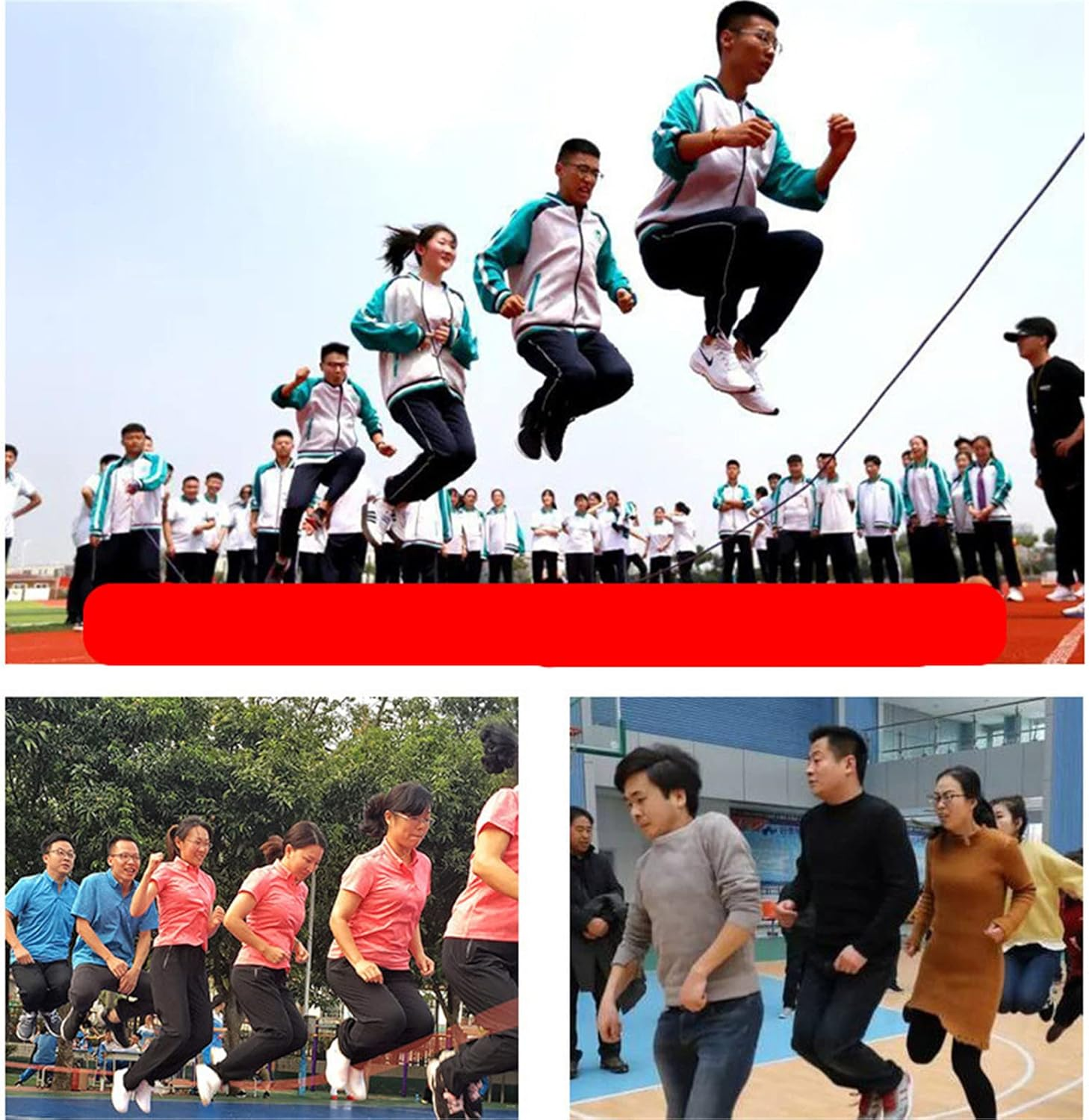 Askinds 23FT/7M Long Jump Rope Double Dutch Jump Ropes Skipping Rope for Gameskipping Rope Multiplayer Group School, Company,Fun Games,Agility Play image number 2