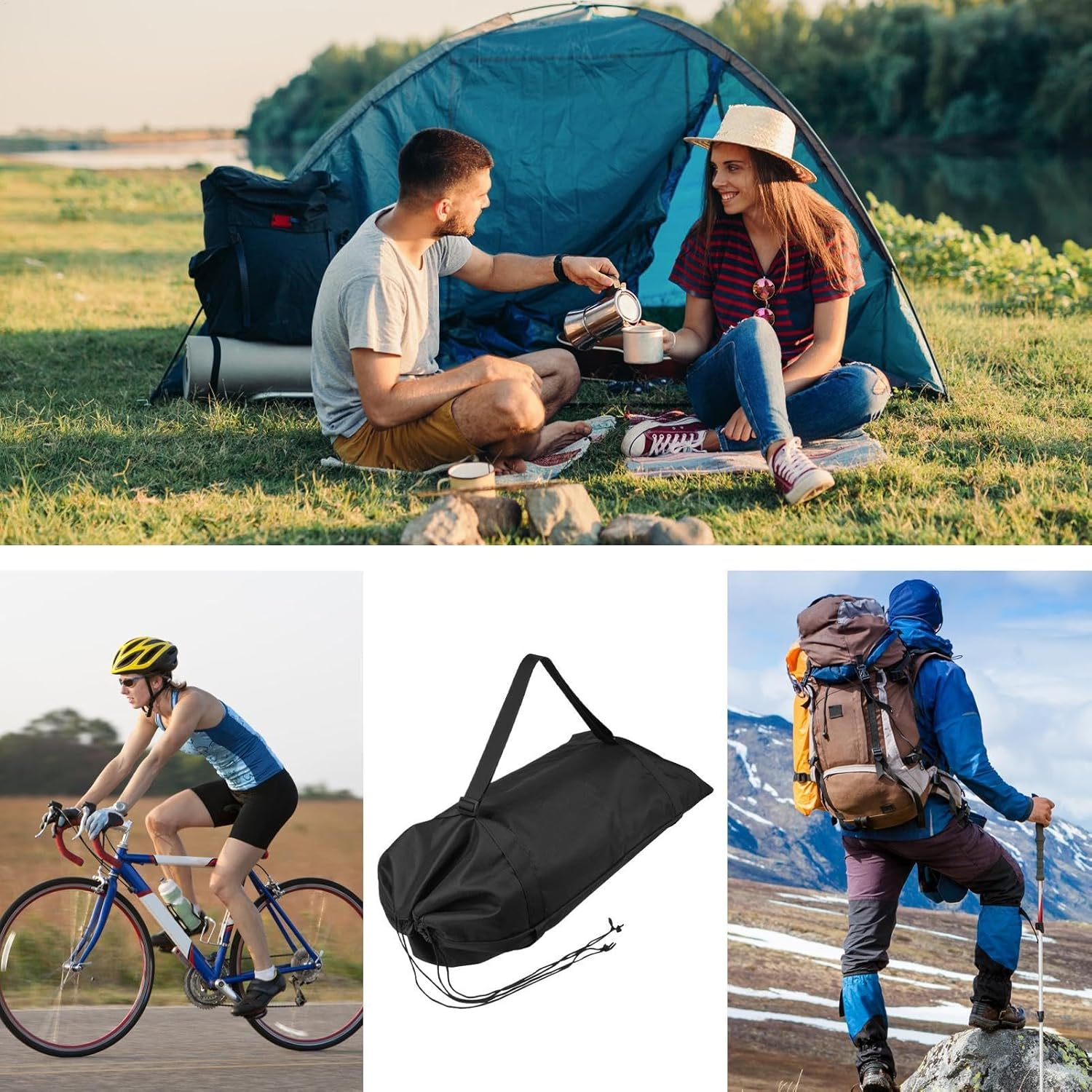 Berriphonia Tent Bag, Folding Camping Storage Pack, Large Duffel Bag for Storing Travel Camping Sports Equipment, Luggage Organiser Shoulder Strap, Single Attributes, Siehe Beschreibung, See image number 3