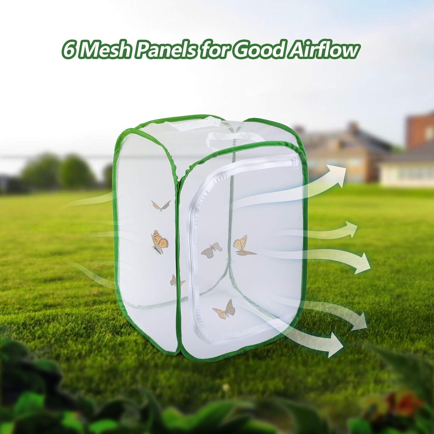 Professional Butterfly Habitat Insect Cage 15.7 X 15.7 X 23.6 Inch Caterpillar Enclosure Pop-Up Polyester Bottom for Easier Clean image number 5