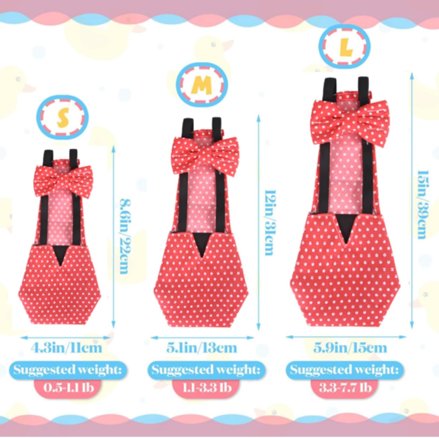 6 Pcs Chicken Diapers for Hens Rooster Ducks Reusable Washable Duck Diapers with Bow Tie for Ducklings Hens Goose Poultry Adjustable Clothes for Hen Rooster Chicken(Classic,L) image number 2