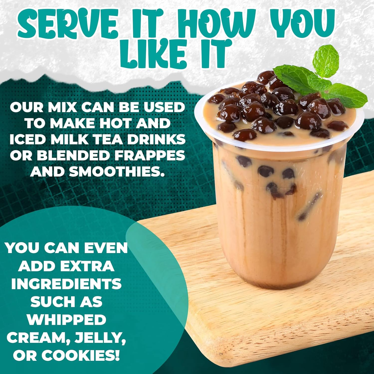 Fusion Select 5 Packs Authentic Tea Flavors Sakura, Lavender, Rose, Thai Tea, Original Milk Tea Boba Tea Kit Extra Rich Flavor Bubble Tea Drinks, Boba Tapioca Pearl, Boba Straws, Complete Boba Kit image number 2