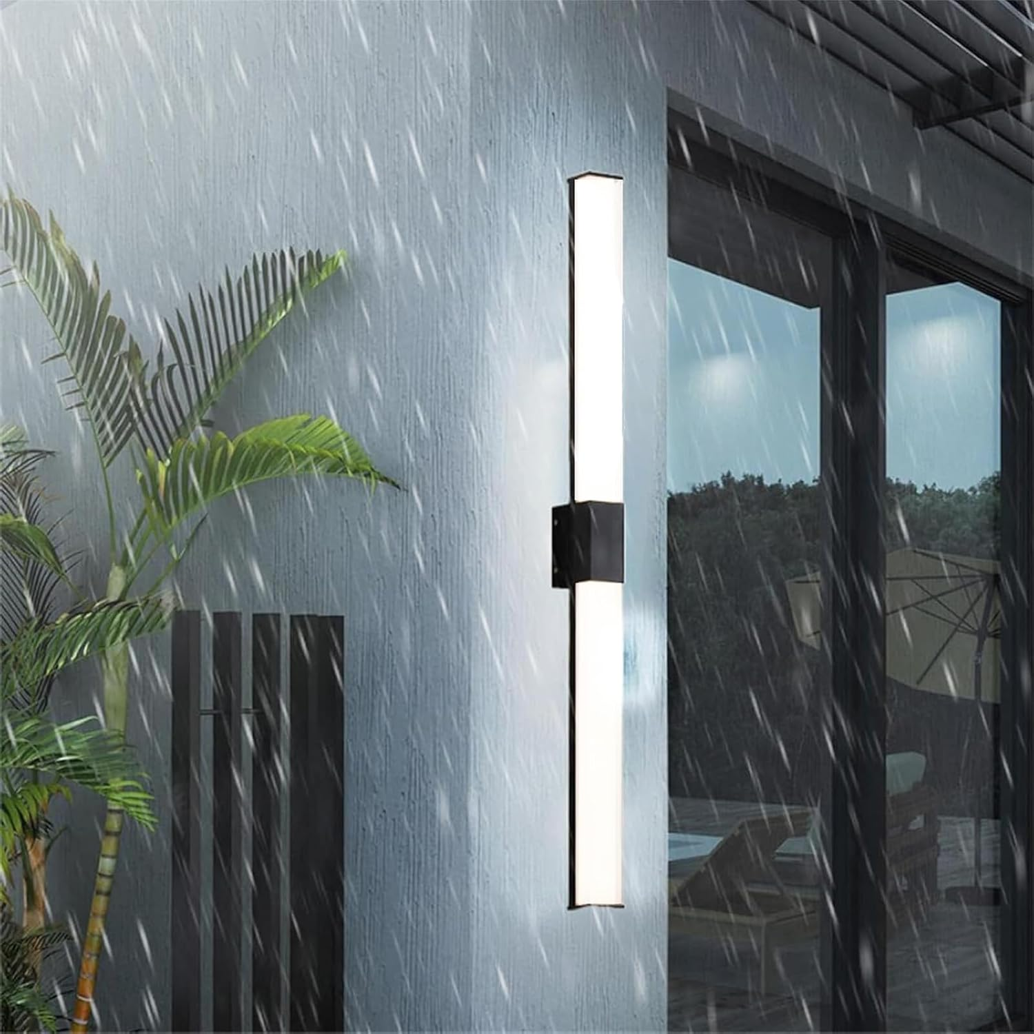 Outdoor LED Long Wall Sconce Modern Acrylic Wall Lights Outside/Indoor Garden Wall Lamps IP65 Waterproof 3000K/4000K/6500K for Hallway Villa Balcony Patio Garage (White Light,150Cm) XXZ image number 2