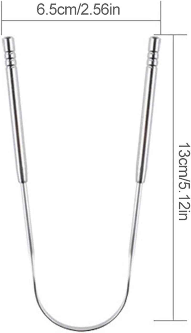 Tongue Scraper for Adults - Tongue Scraper Cleaner Health - Tongue Brush Reusable Portable Stainless Steel Tongue Scrapers, Reduce Bad Breath Maintains Oral - Silver U-Shaped Tongue Scraper image number 4