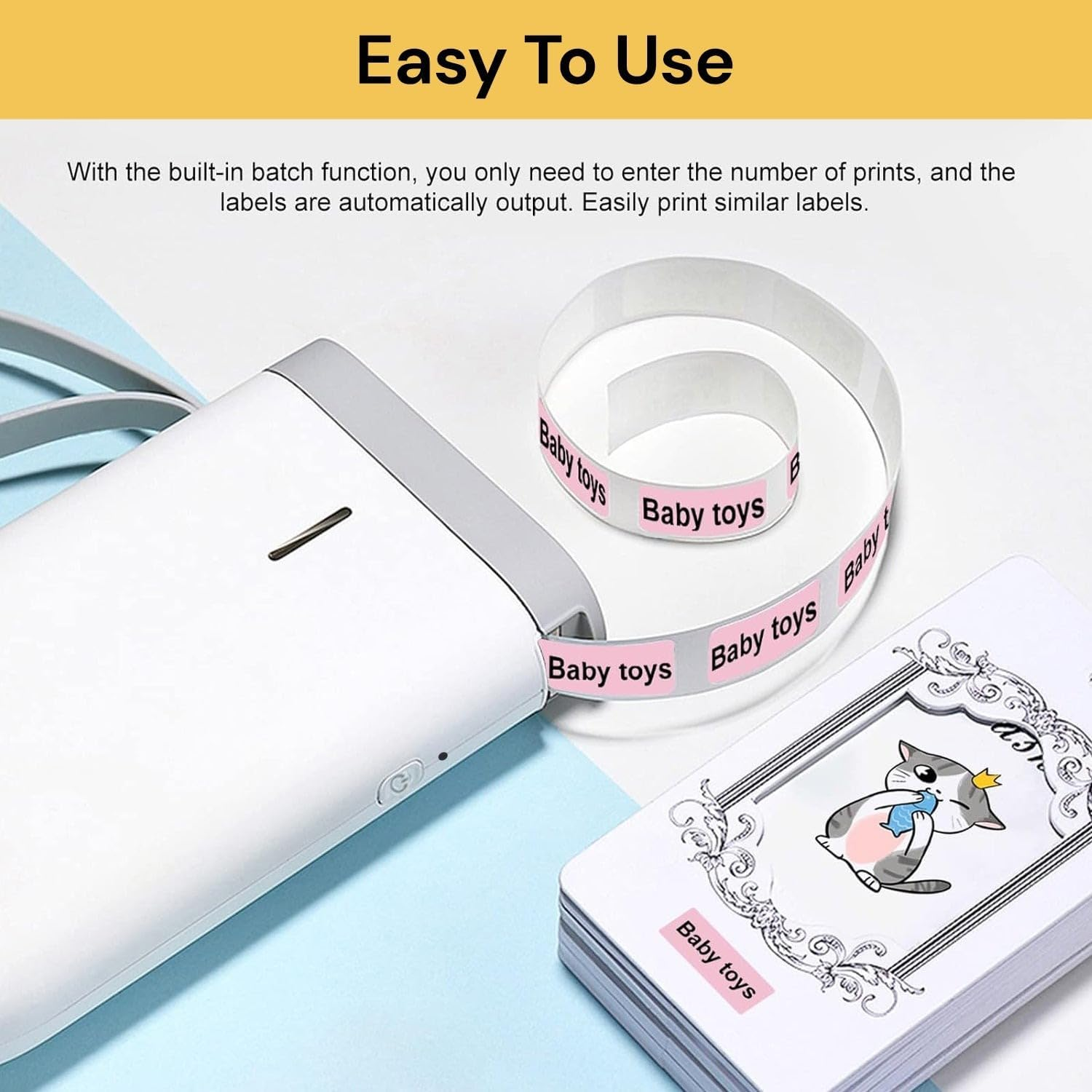 EZONEDEAL Label Maker, Bluetooth Portable Label Printer, Easy to Use for Office, Home, Business, Wireless Mini Label Makers with Multiple Templates for Organizing, Label Printer image number 4
