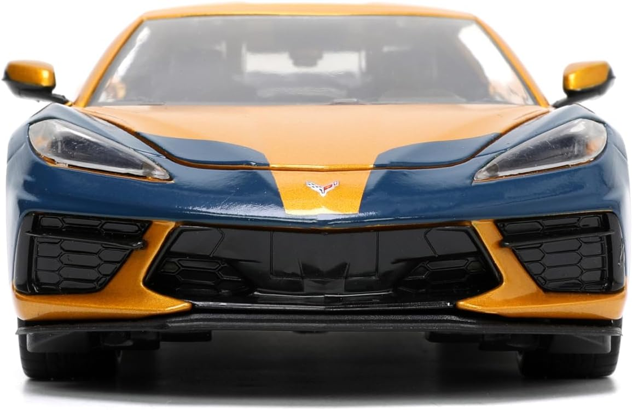 Jada Toys 2020 Chevy Corvette 1:24 Scale Diecast Vehicle with Marvel Wolverine X-Men Figure image number 6