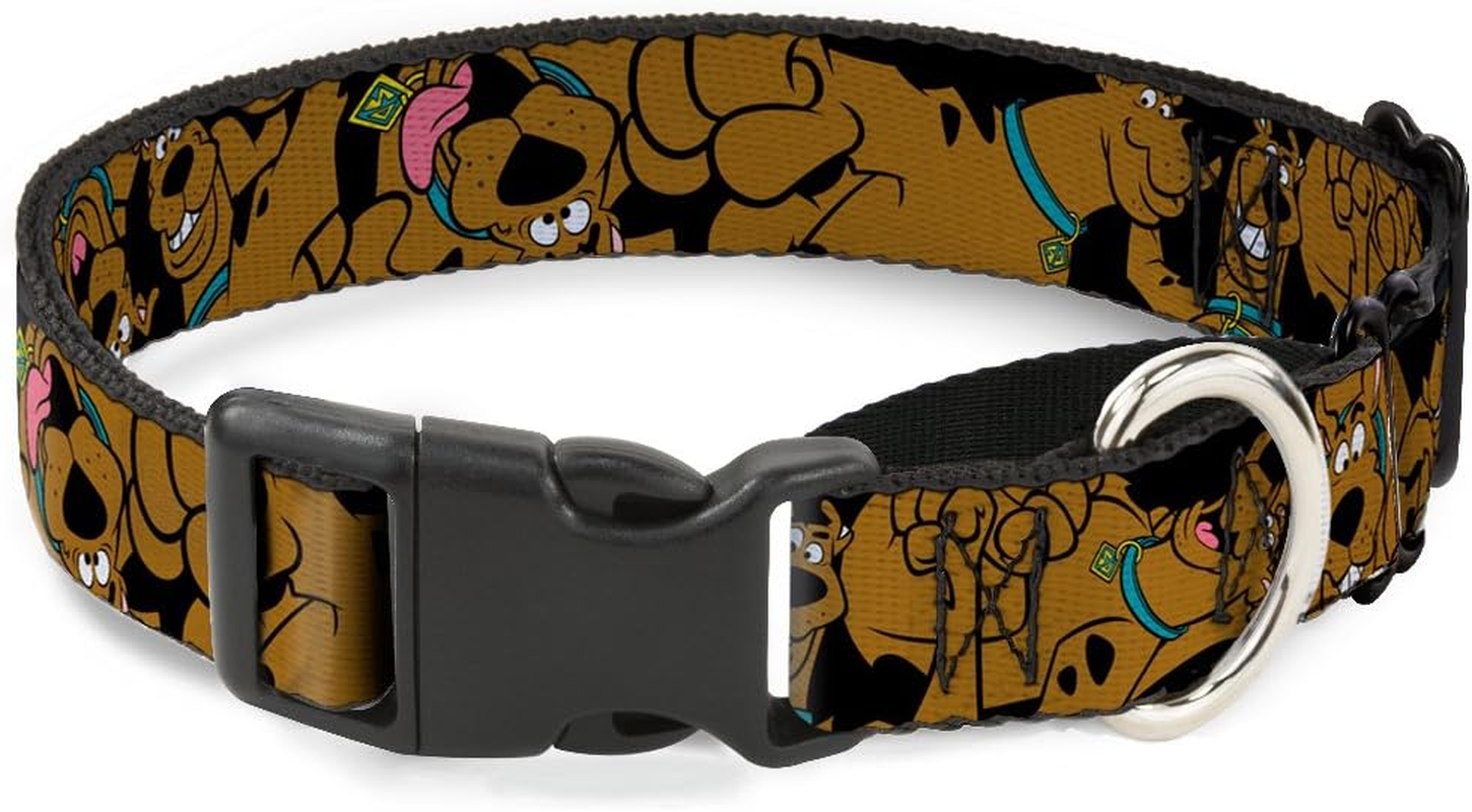 Dog Collar Martingale Scooby Doo Stacked Close up Black 16 to 23 Inches 1.5 Inch Wide image number 1