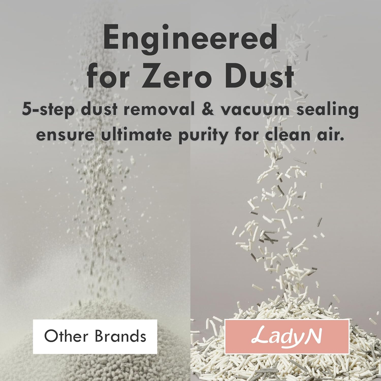 Lady N Tofu Cat Litter, Strong Clumping Ultra Absorbent Natural Litter, Dust-Free Low Tracking Cat Litter Pellets, Enviro-Probiotic and Activated Carbon for Odor Control 18Lb (Boba Tea+ Unscent) image number 6