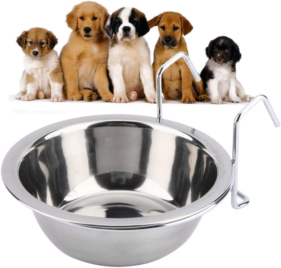 Dog Bowls Stainless Steel Automatic Feeder for Puppies Water Bowl for Puppies Dog Bowls Feeding Bowl for Parrots Coop Cup Stainless Steel Bird Cup Coop Cup Pet Dog Cage