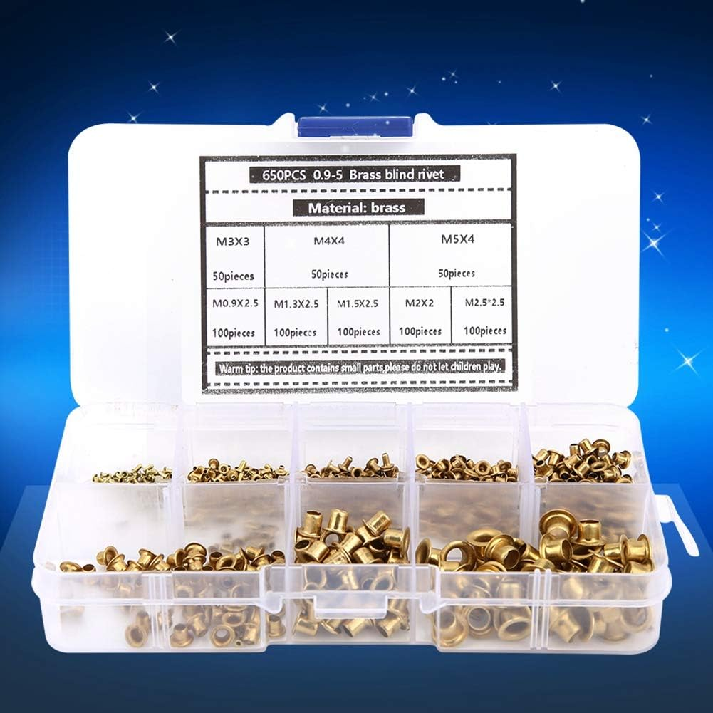 Brass Eyelets Rivets Kit, Lightweight and Durable, for Shoes Hats Shirts Belts Backpacks, Easy to Carry and Organize Hollow Metal Buttonhole Classification Hardware Accessories image number 6