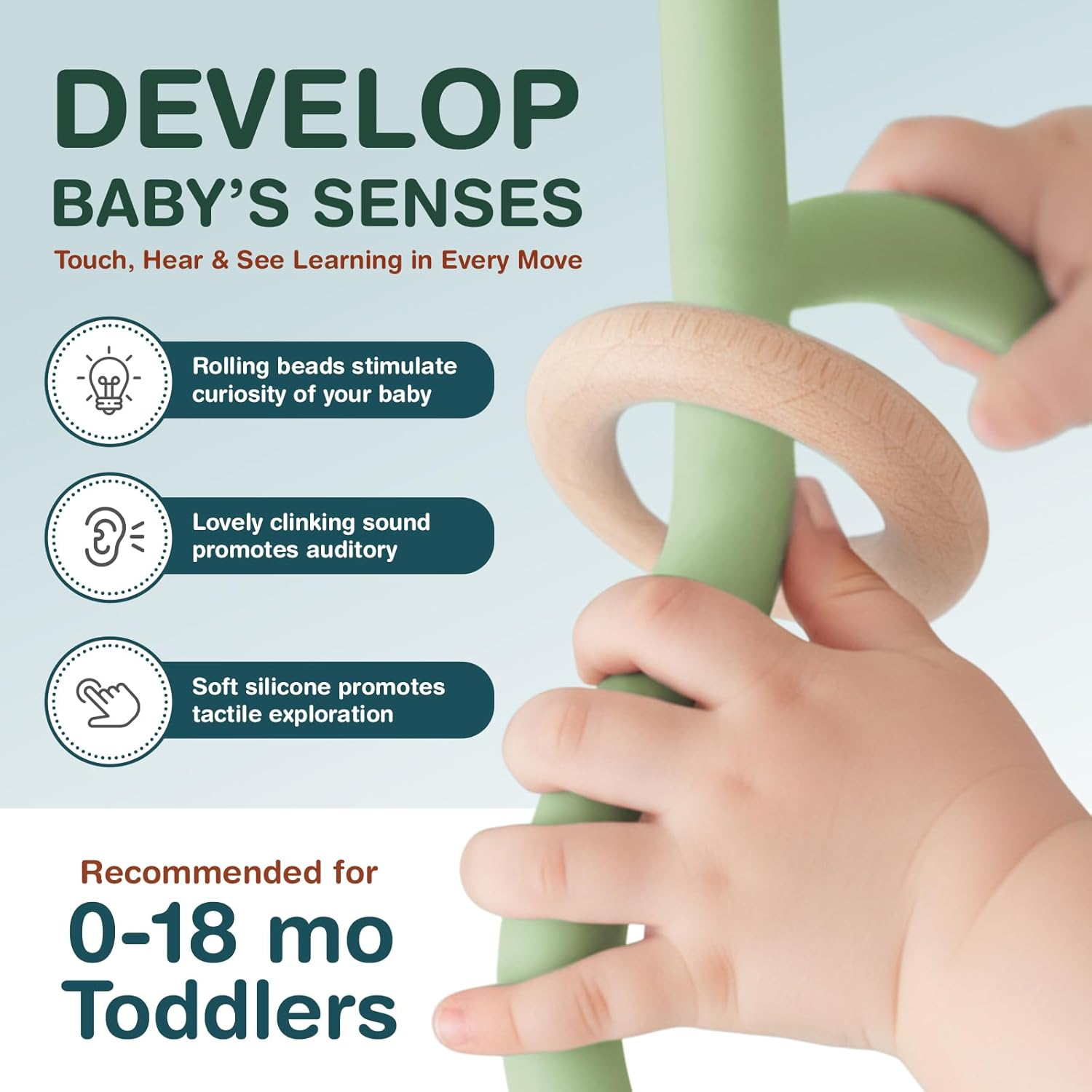 Sensory Highchair Suction Toy for Infant Toddlers 6 12 18 Months, Food Grade Silicone Montessori Educational Cognitive Development Parent-Child Baby Bath Toy | Bpa-Free | Food-Grade | Dishwasher Safe image number 4