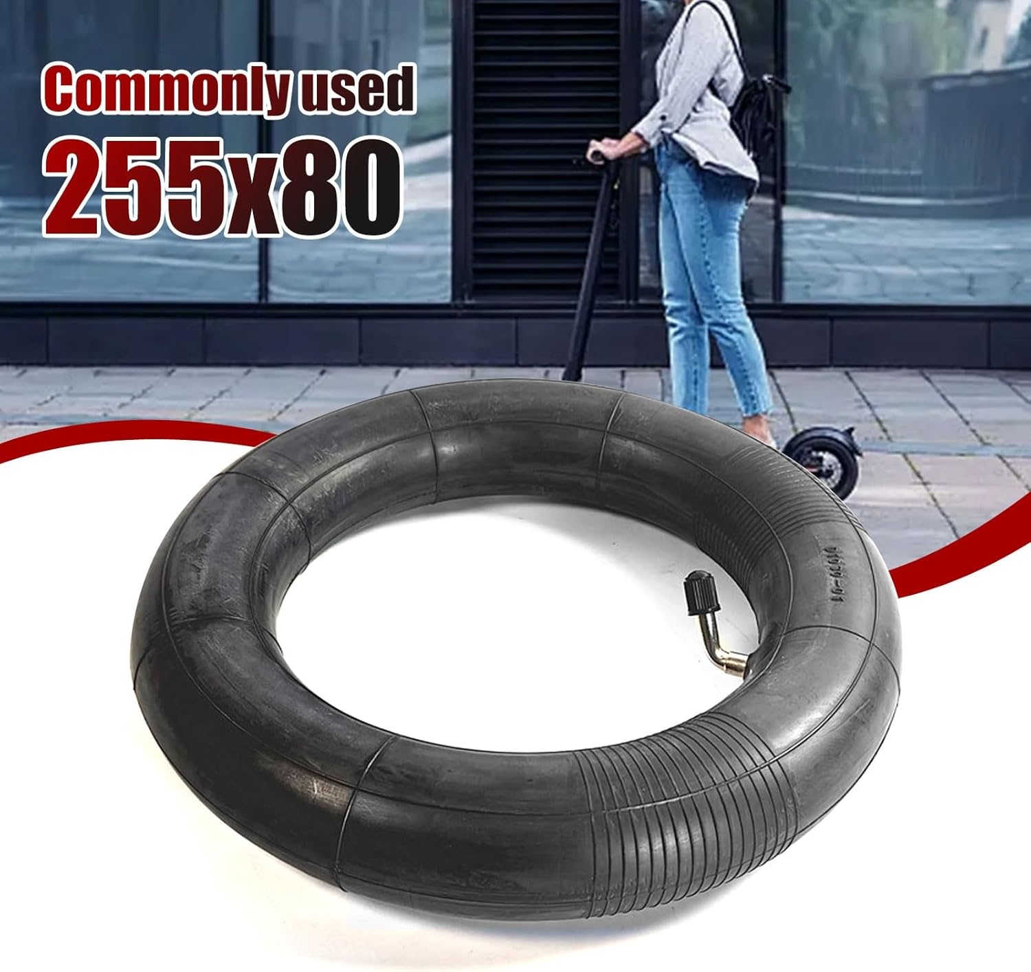 10X3.0 Inner Tube,Thicker Electric Scooter,Mini Bike Inner Tube,Butyl Rubber,1 Pack Inner Tube 45&deg;Air Nozzle image number 5