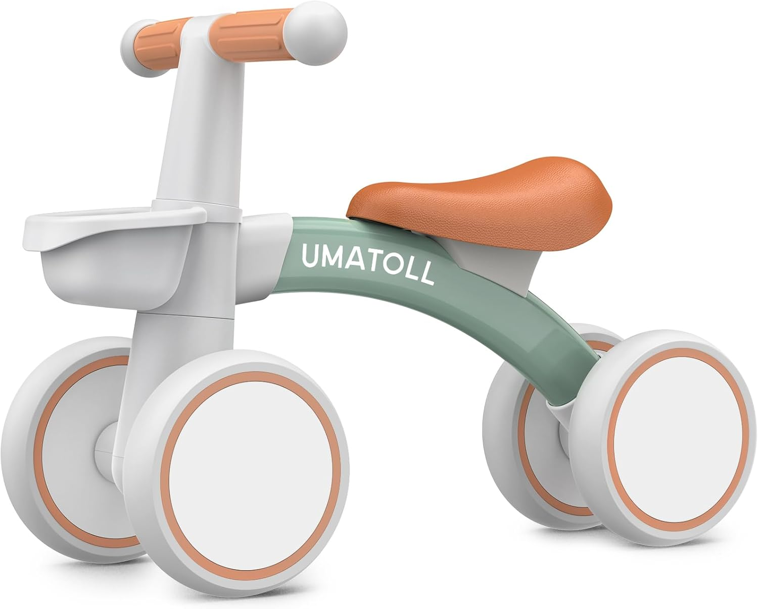 Umatoll Baby Balance Bike for 1 Year Old Boys Girls, 12-24 Months Toddler Balance Bike with Removable Basket, Adjustable Seat, 4 Wheels Infant Bike, First Birthday Gift